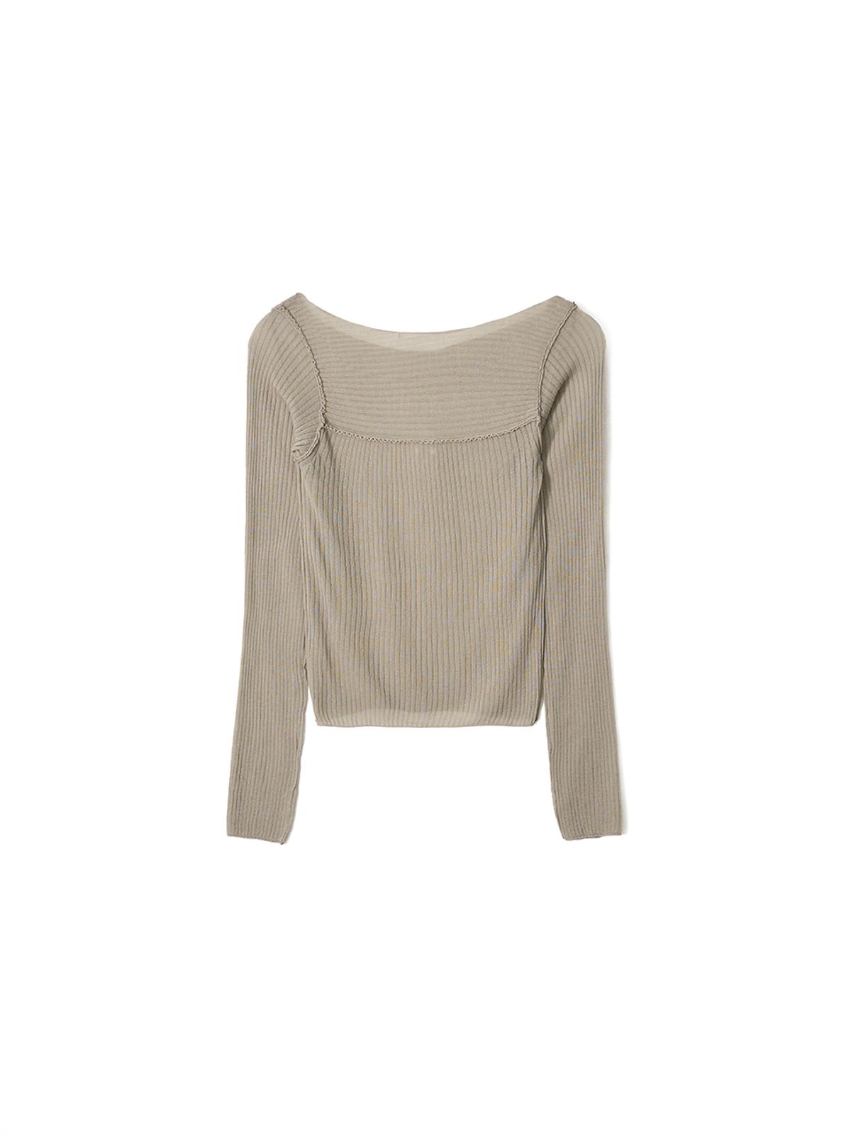 기준(KIJUN) Sheer Boatneck Knit Sage