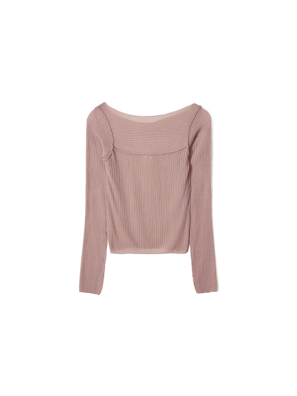 기준(KIJUN) Sheer Boatneck Knit Dusty Pink