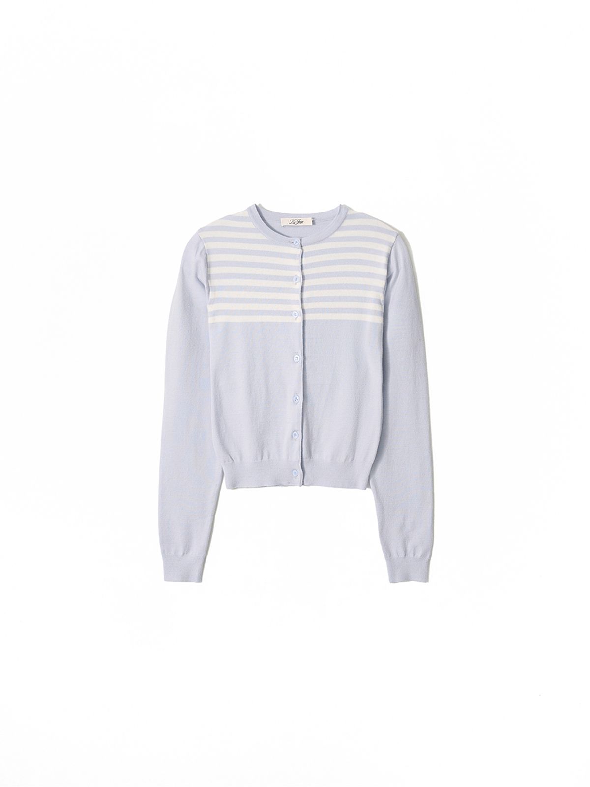 기준(KIJUN) Stripe Knit Cardigan Sky Blue