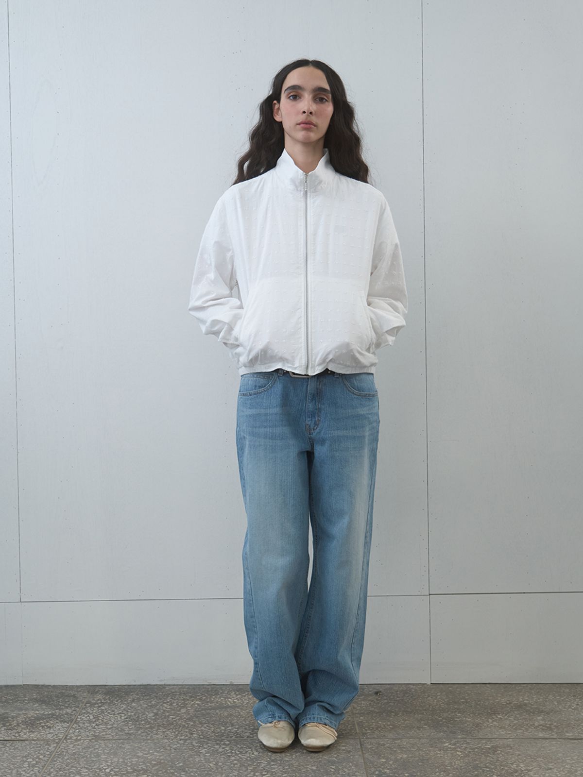 기준(KIJUN) Punching Lace Blouson Off-White