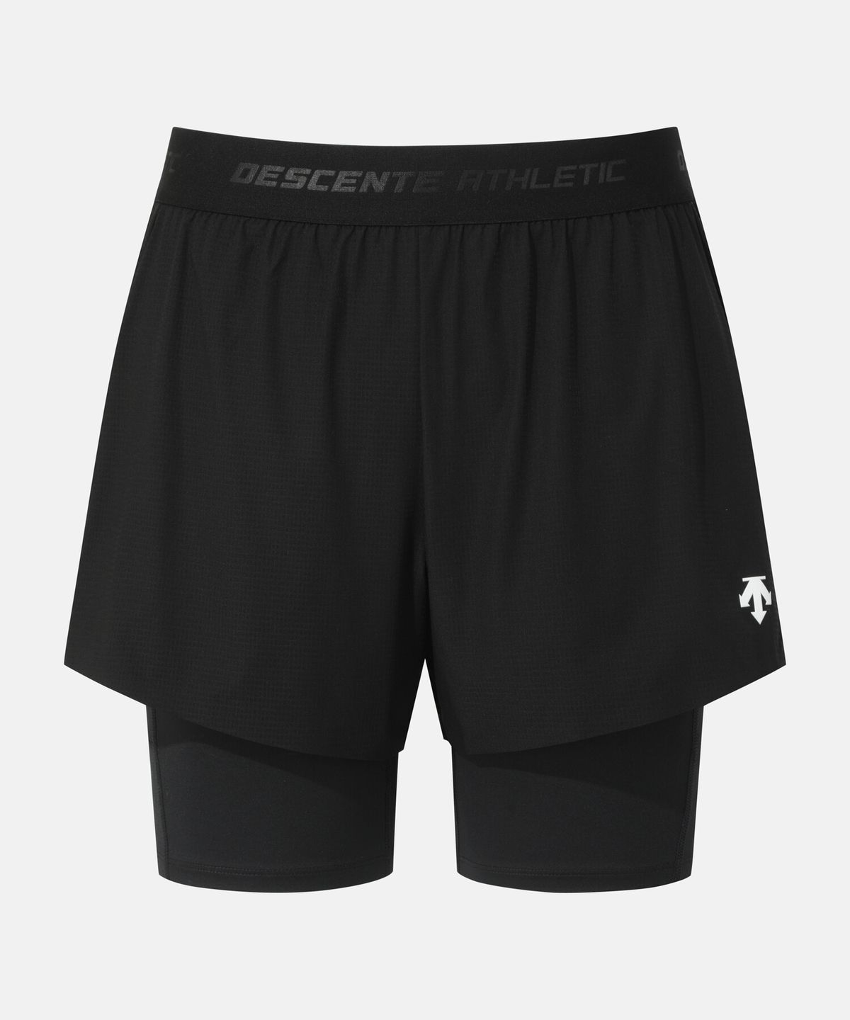 데상트(DESCENTE) 트레이닝 4인치 레깅스 일체형 쇼츠 블랙 SR121THP15