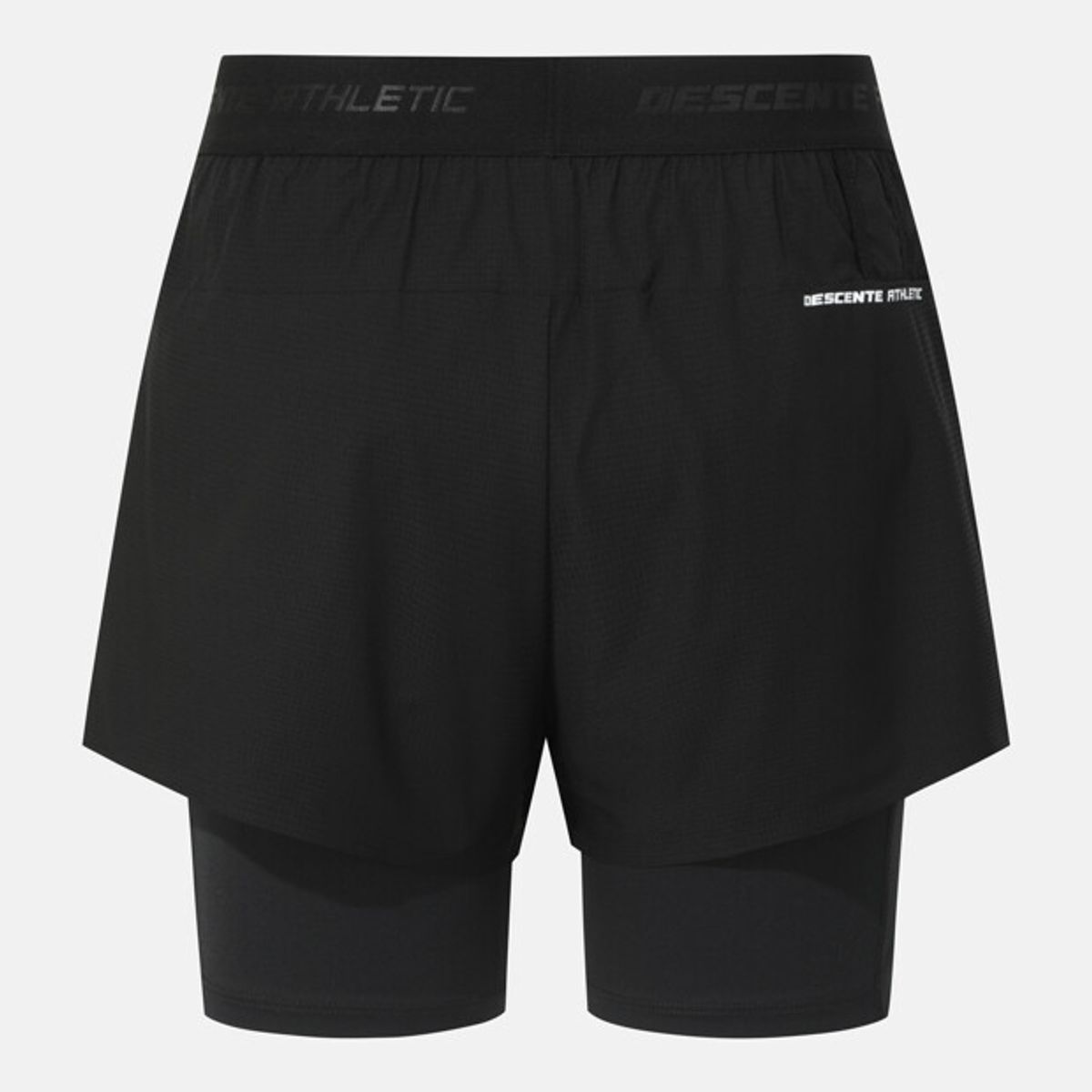 데상트(DESCENTE) 트레이닝 4인치 레깅스 일체형 쇼츠 블랙 SR121THP15
