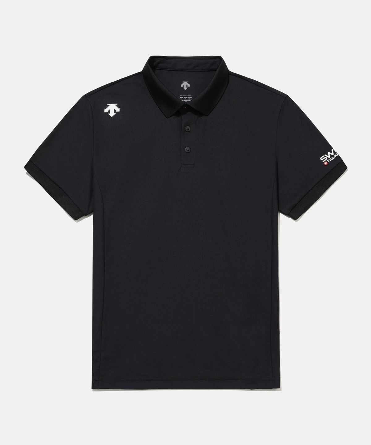 데상트(DESCENTE) 스위스 트라이애슬론 폴로 반팔 티셔츠 블랙 SR223IPS51