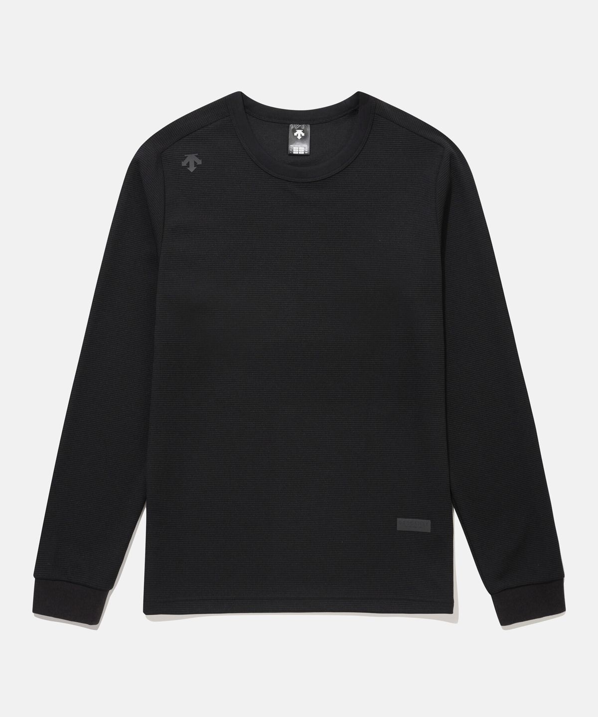 데상트(DESCENTE) 드라이 와플 긴팔 티셔츠 블랙 SR111UTL32
