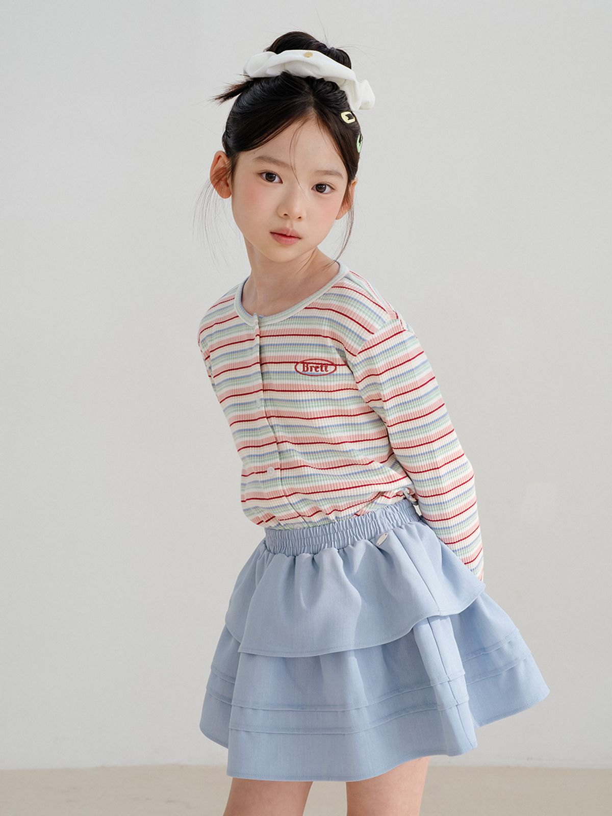 브렛테일러(BRETTAILOR) 샴브레이 티어드 스커트