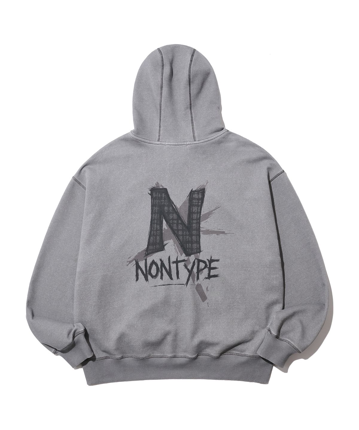 논타입(NONTYPE) SIGNATURE PRINT ZIP UP (PIGMENT GREY)