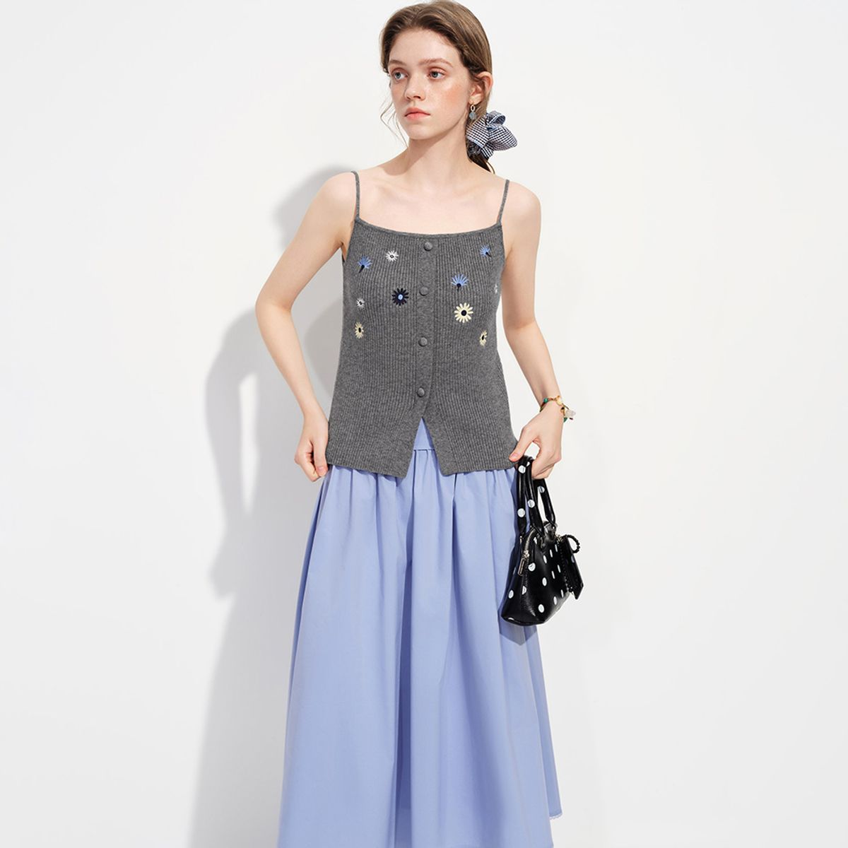 웬스데이딜라잇(WEDNESDAY DELIGHT) WD_Flower camisole and cardigan set