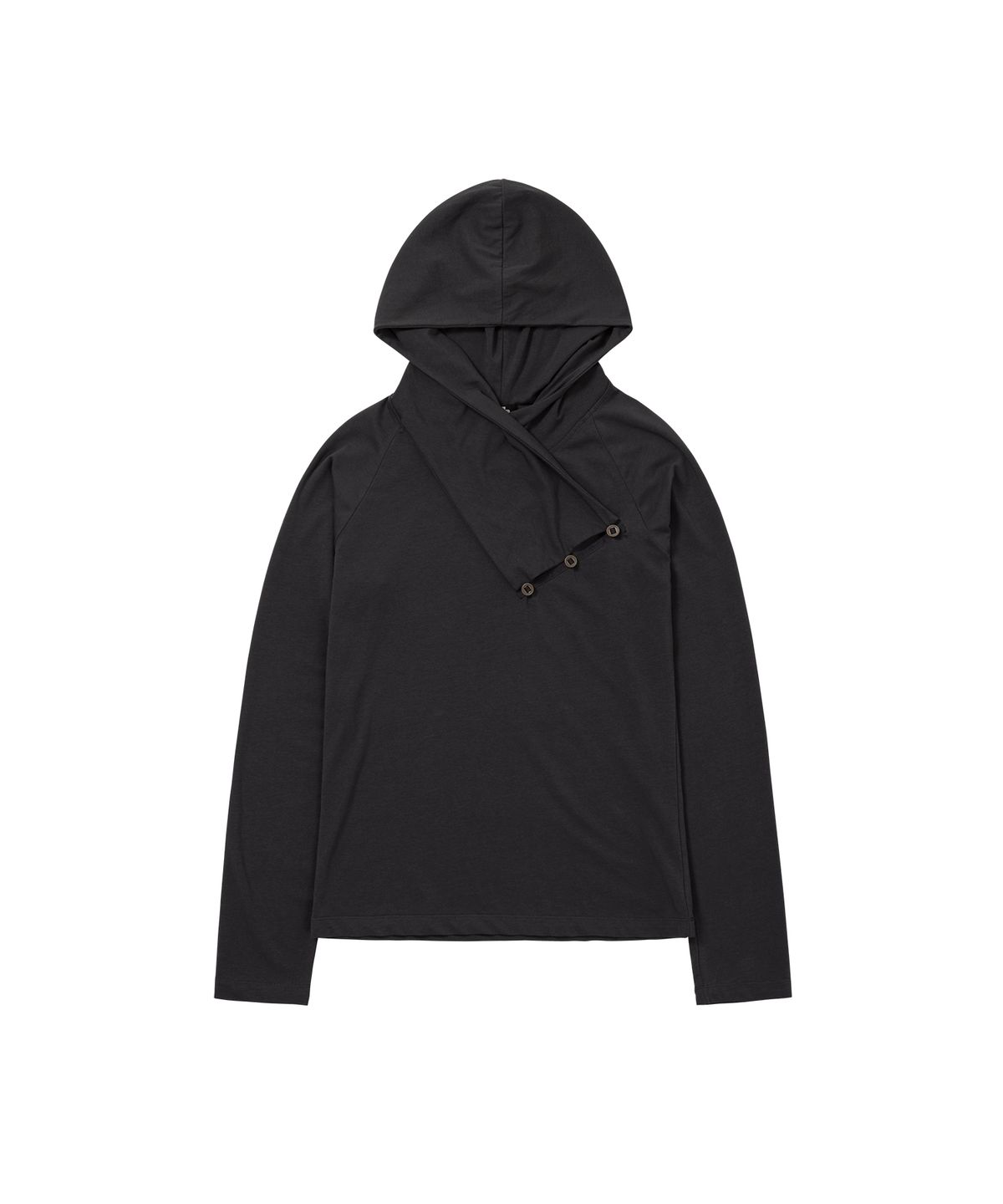 웰빙익스프레스(WELLBEING EXPRESS) Diagonal Button Hoodie Charcoal