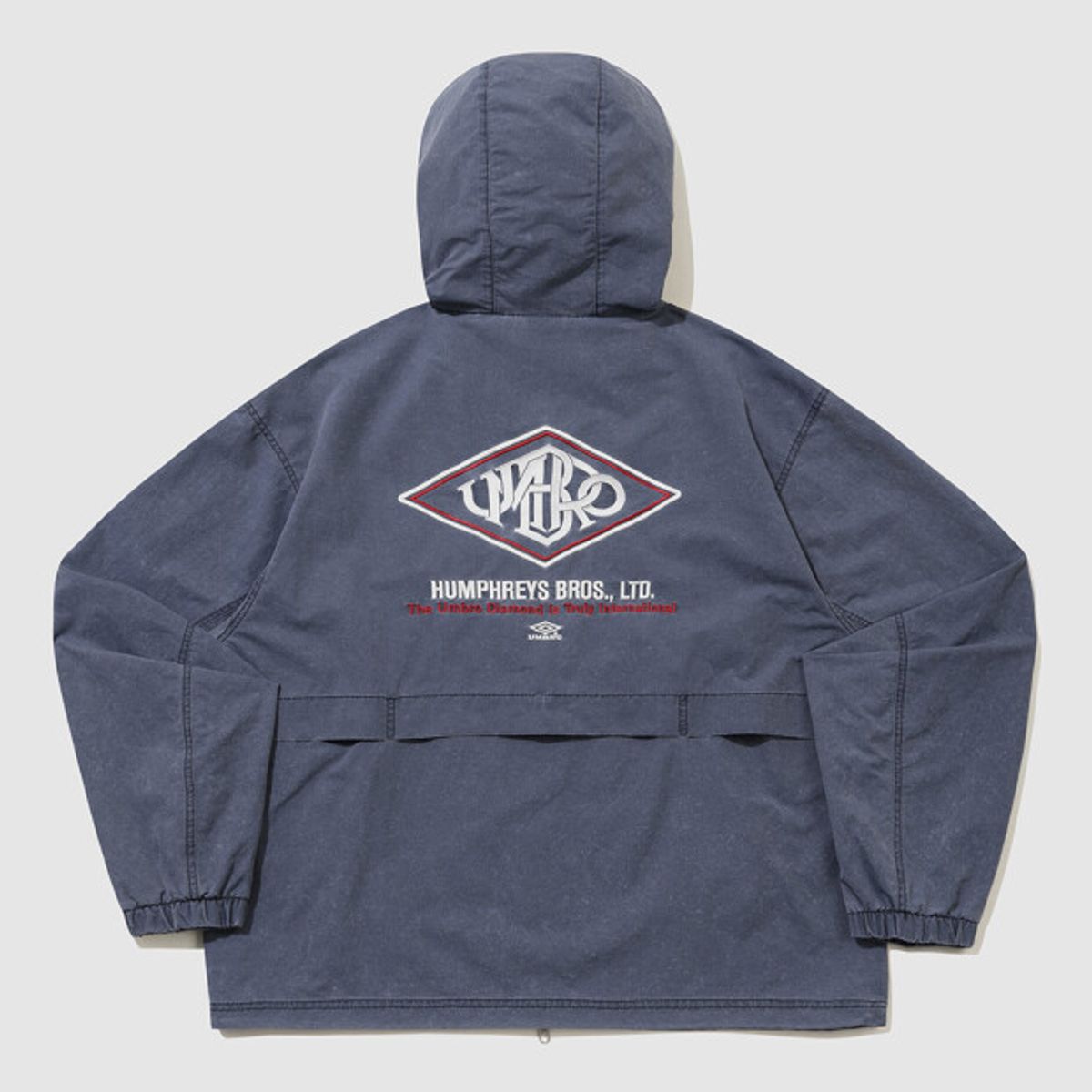 엄브로(UMBRO) HBL 엄그레이 워싱 후드 바람막이 자켓 블루 UR124CJK21