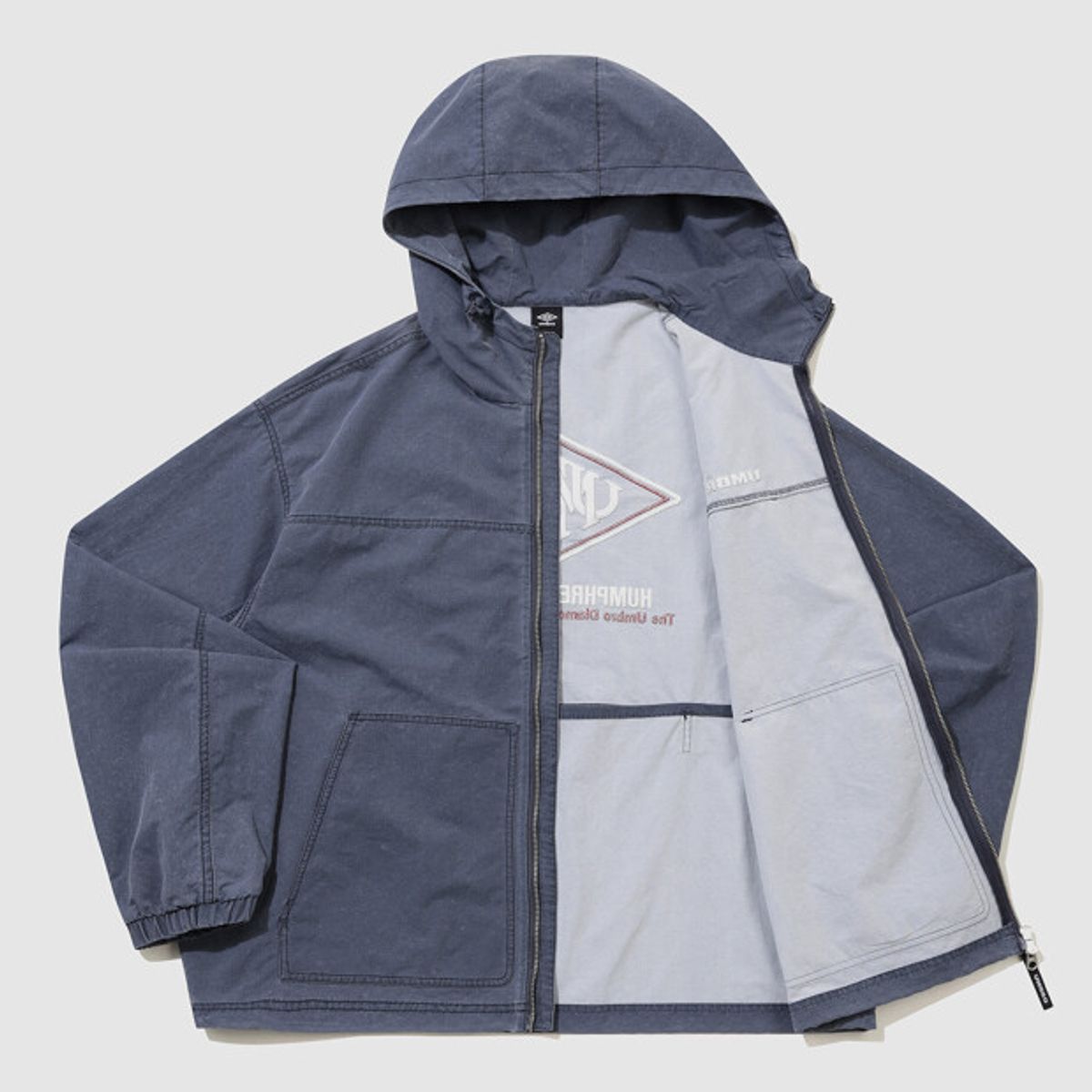 엄브로(UMBRO) HBL 엄그레이 워싱 후드 바람막이 자켓 블루 UR124CJK21