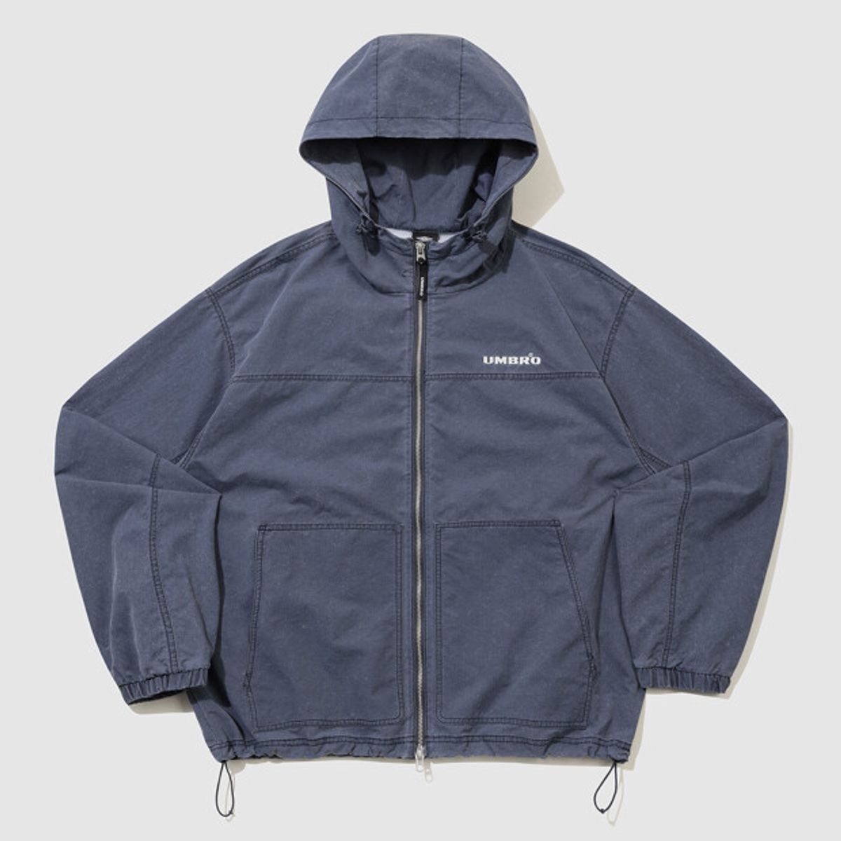 엄브로(UMBRO) HBL 엄그레이 워싱 후드 바람막이 자켓 블루 UR124CJK21