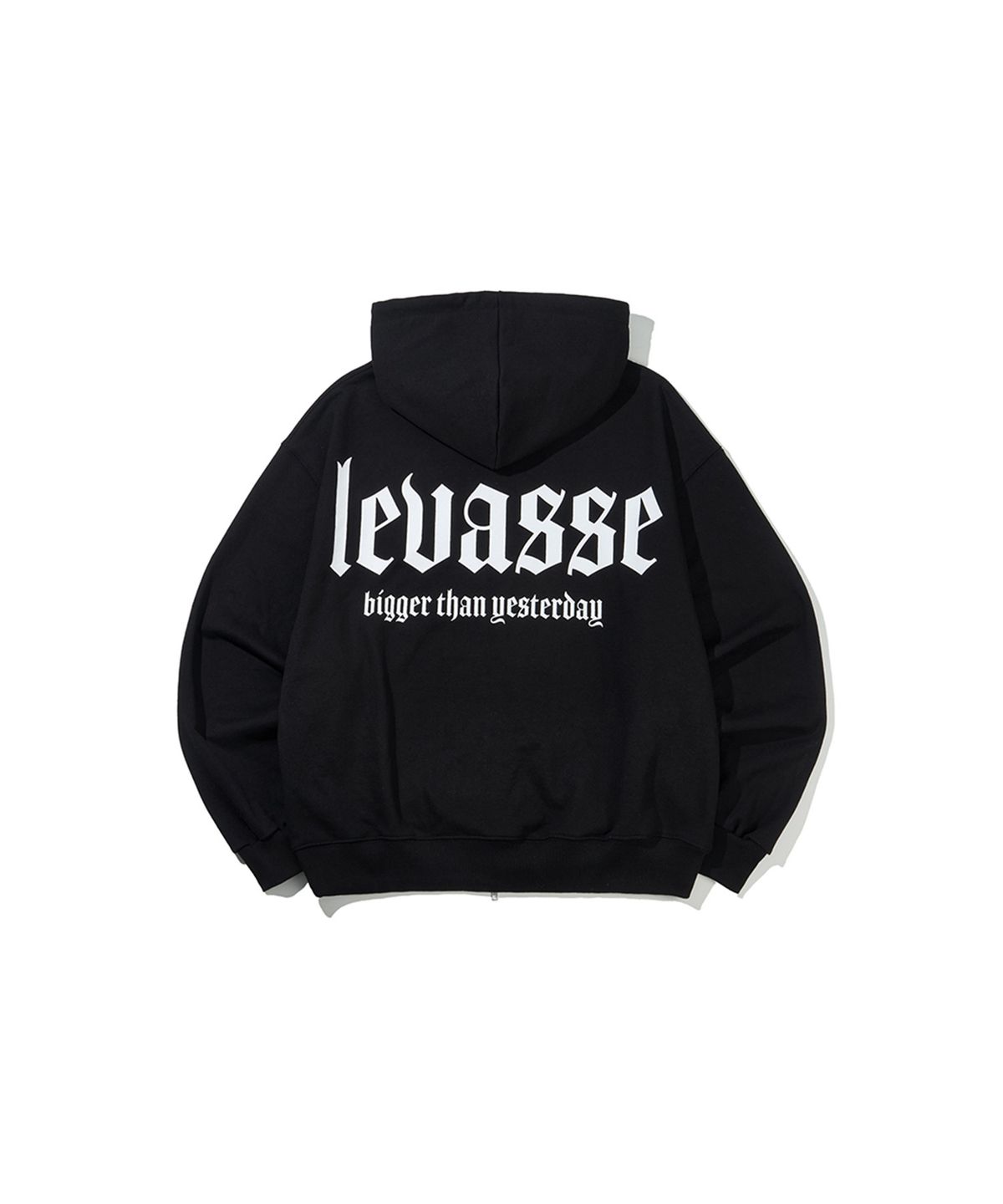 르바세(LEVASSE) 헤비웨이트 시그니처 오버핏 후드집업_블랙