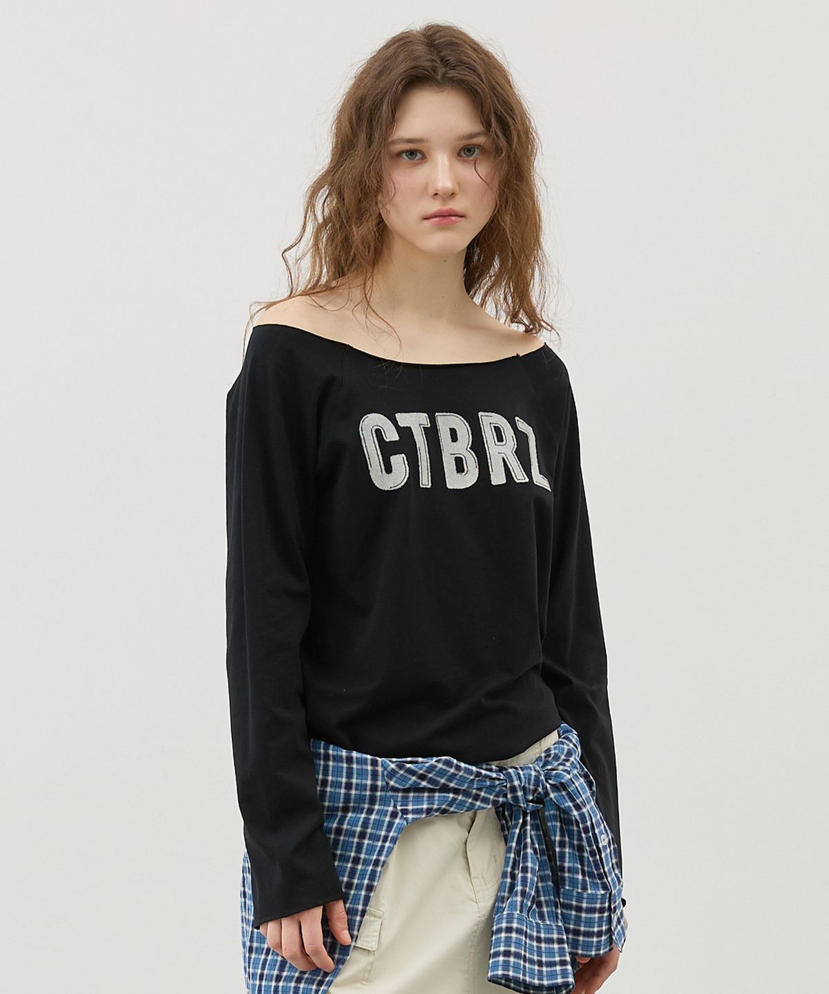 시티브리즈(CITYBREEZE) CTBRZ 보트넥 긴팔 티셔츠_BLACK