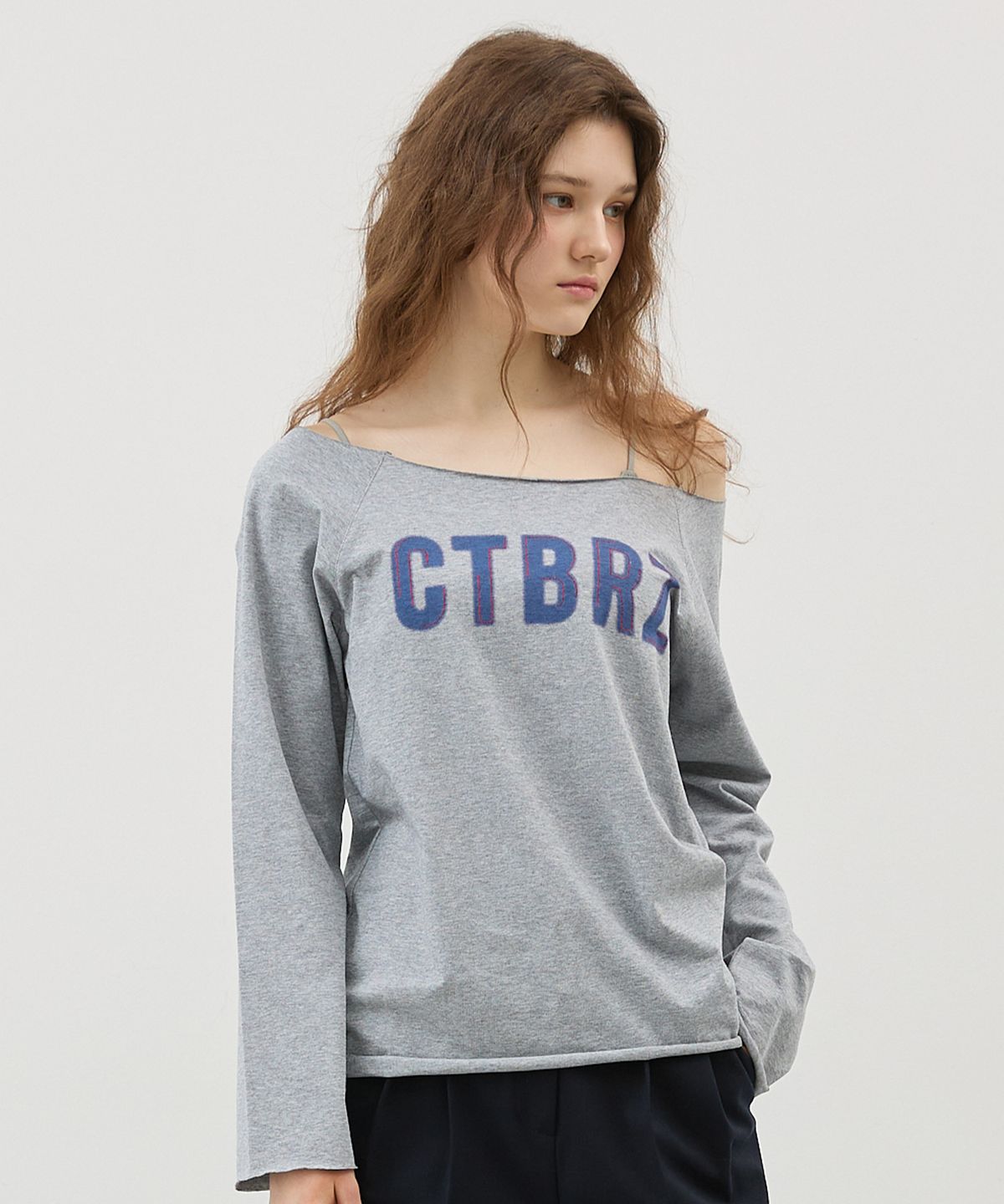 시티브리즈(CITYBREEZE) CTBRZ 보트넥 긴팔 티셔츠_MELANGE GREY