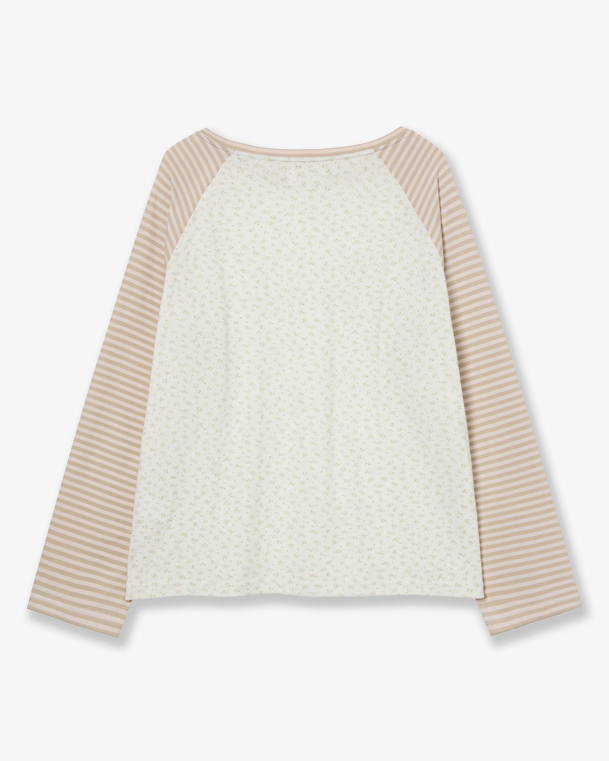 에이이에이이(AEAE) COZY FLOWER RAGLAN LONG SLEEVE [BEIGE]