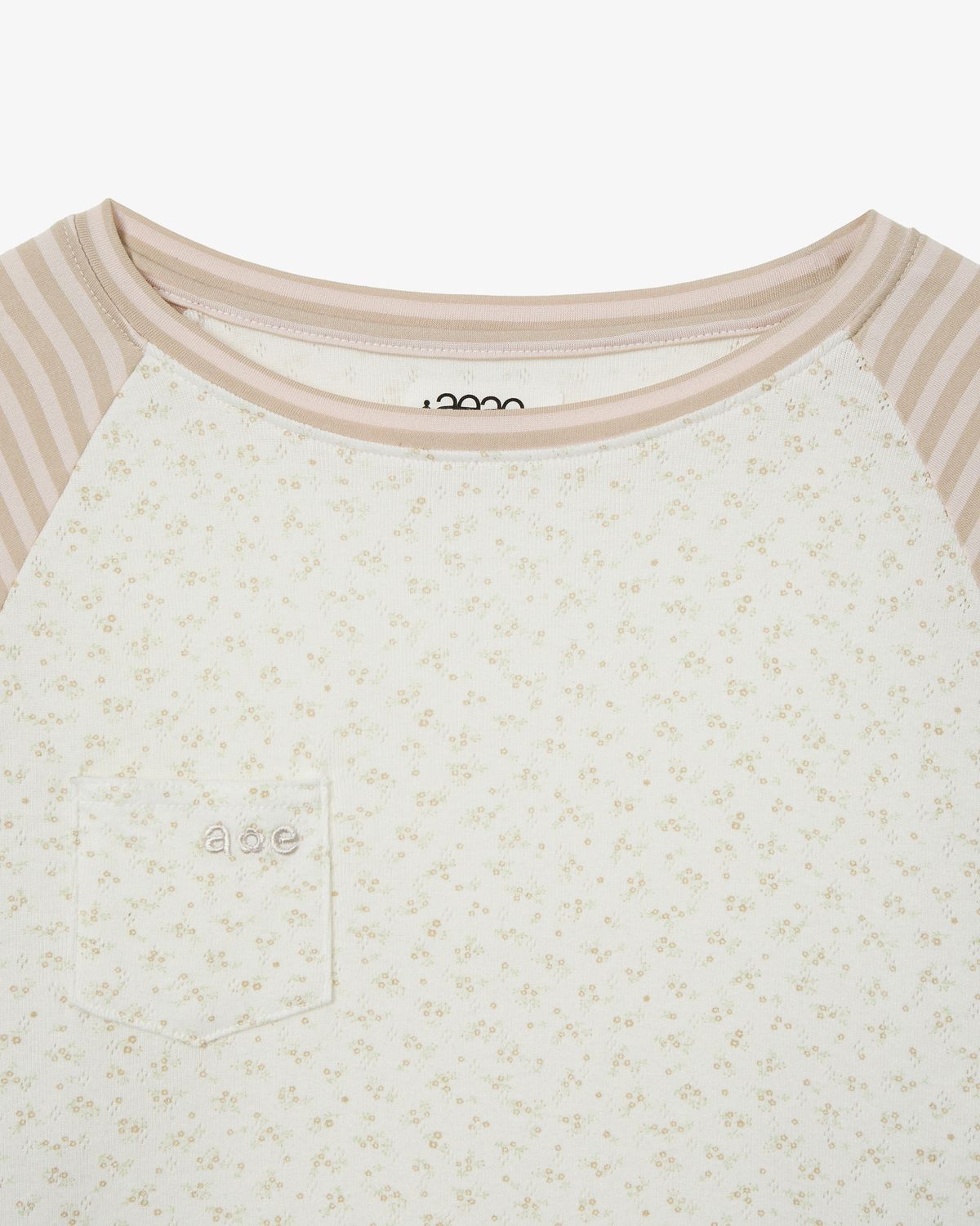 에이이에이이(AEAE) COZY FLOWER RAGLAN LONG SLEEVE [BEIGE]