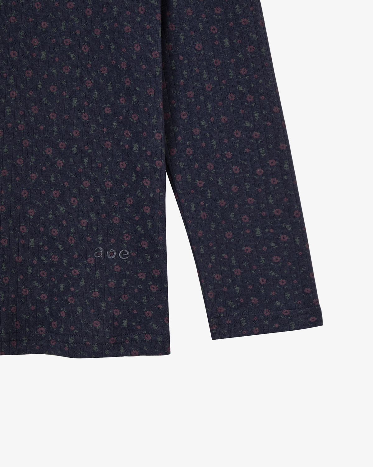 에이이에이이(AEAE) FLOWER HENLEY NECK TEE [NAVY]