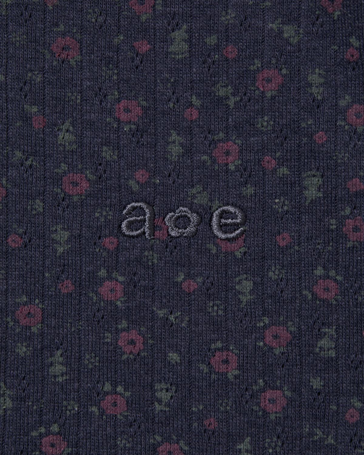 에이이에이이(AEAE) FLOWER HENLEY NECK TEE [NAVY]