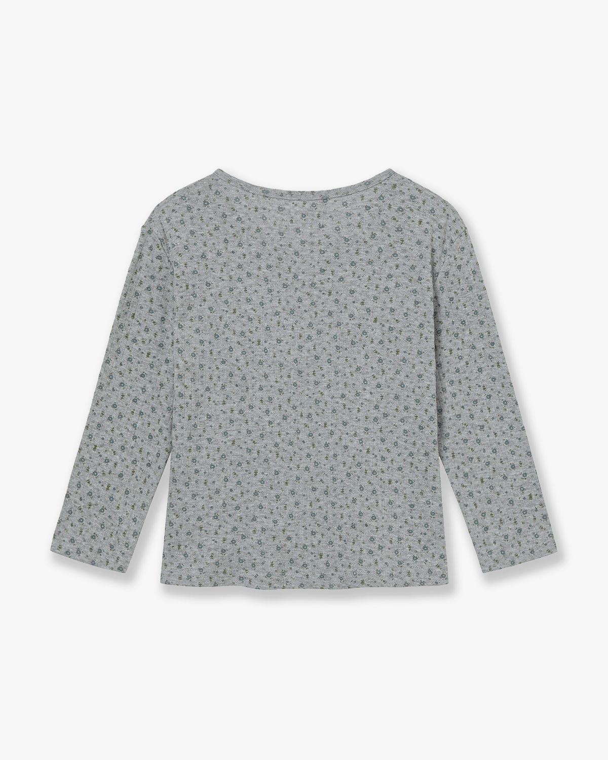 에이이에이이(AEAE) FLOWER HENLEY NECK TEE [MELANGE GREY]