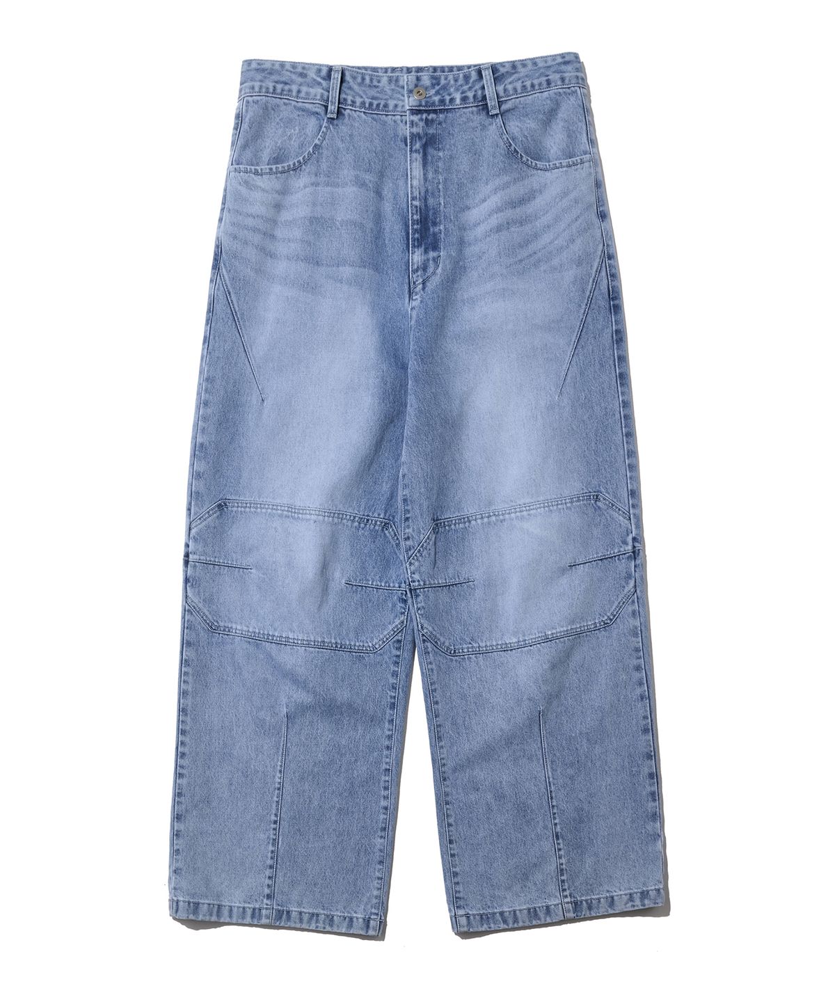 논타입(NONTYPE) GRADATION BIKER DENIM (WASHED BLUE)