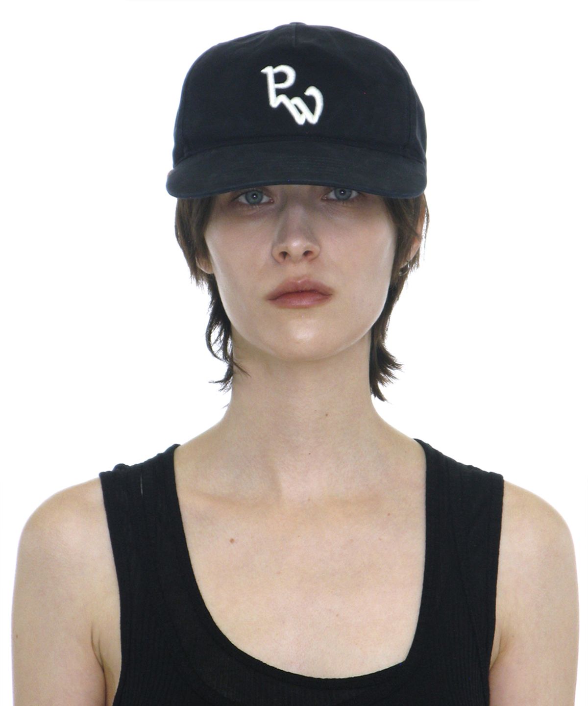 파르티멘토 우먼(PARTIMENTO WOMEN) 워시드 PW 엠브로이더드 그랜대드 캡_네이비