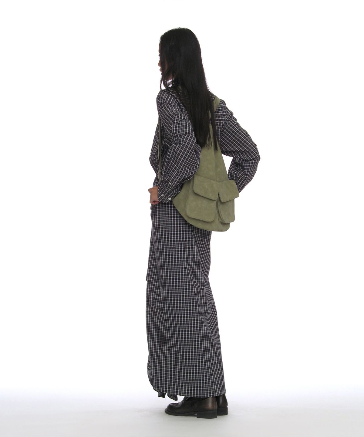 파르티멘토 우먼(PARTIMENTO WOMEN) 멀티웨이 포켓 포 레더 백팩_민트 그레이