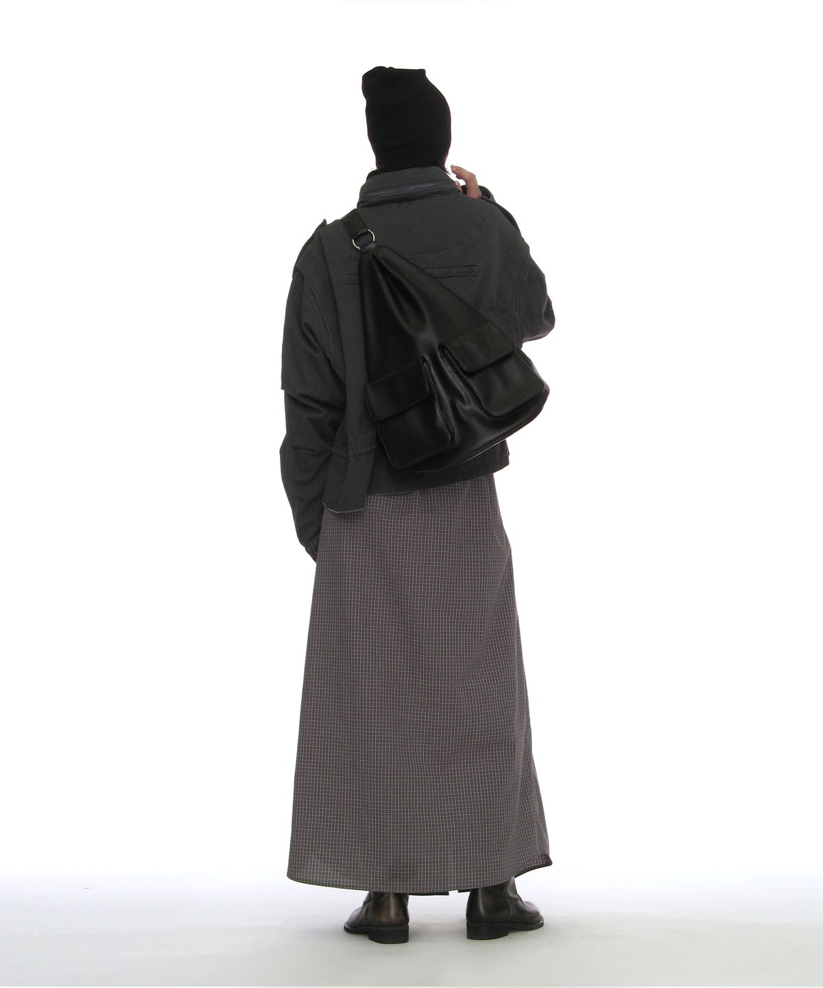 파르티멘토 우먼(PARTIMENTO WOMEN) 멀티웨이 포켓 포 레더 백팩_블랙