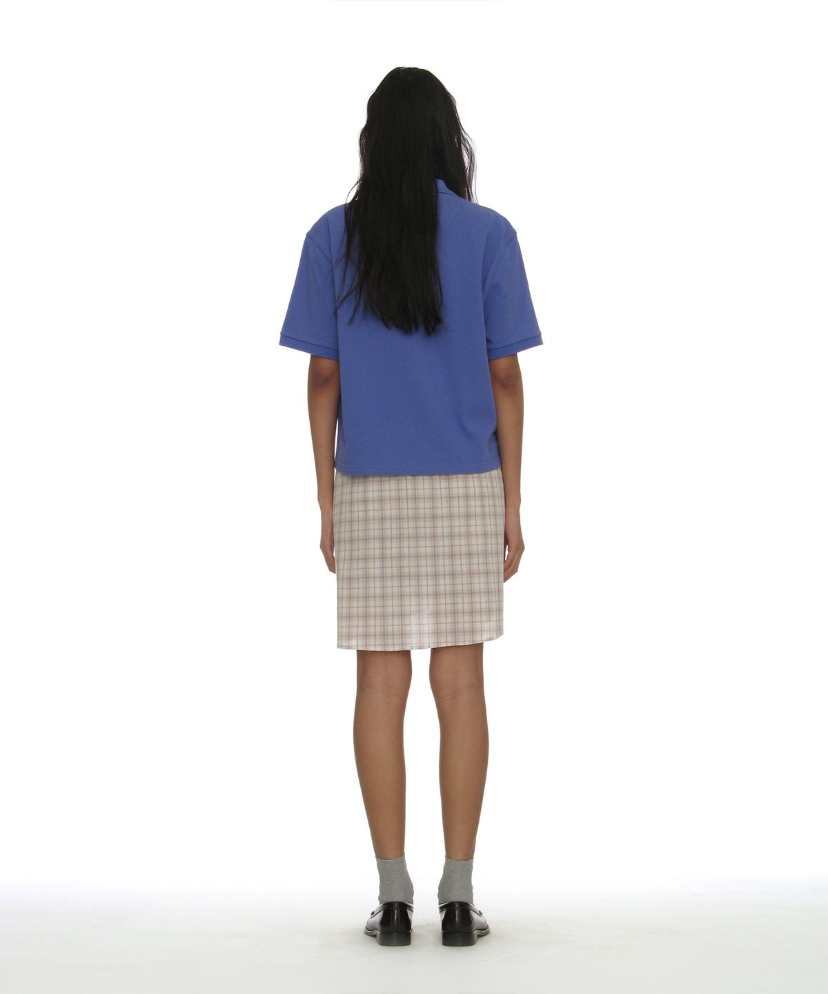 파르티멘토 우먼(PARTIMENTO WOMEN) 어시메트릭 폴로 레귤러 티_라벤더 블루