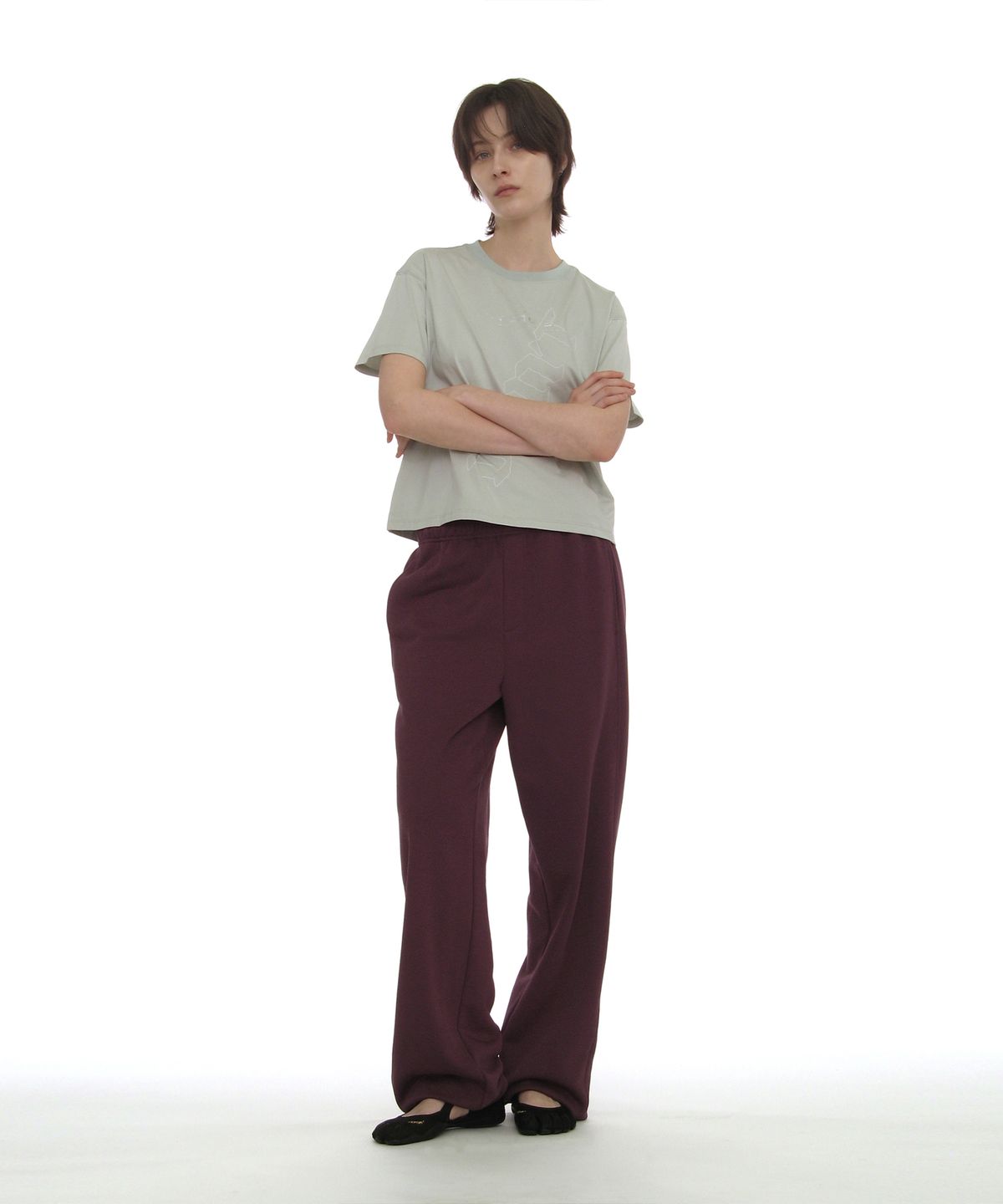파르티멘토 우먼(PARTIMENTO WOMEN) DBR 프린트 레귤러 티_민트