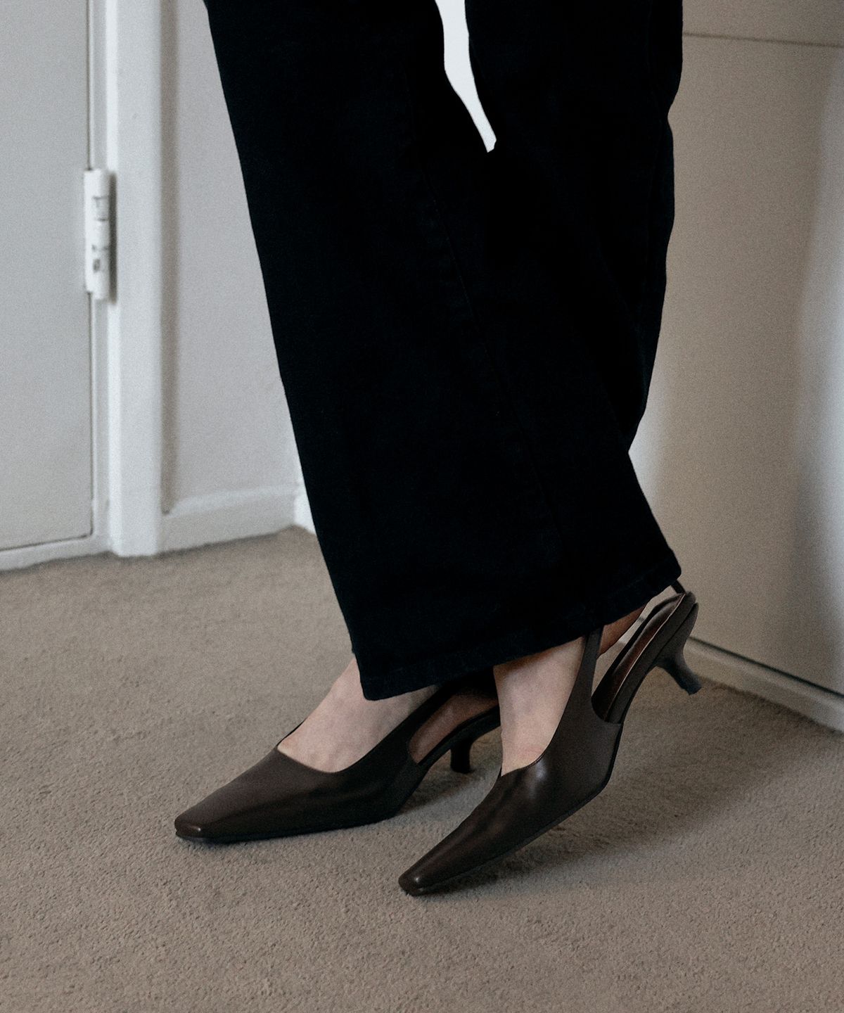 에퓨레(EPURE) SOIL Square Slingbacks (3color)