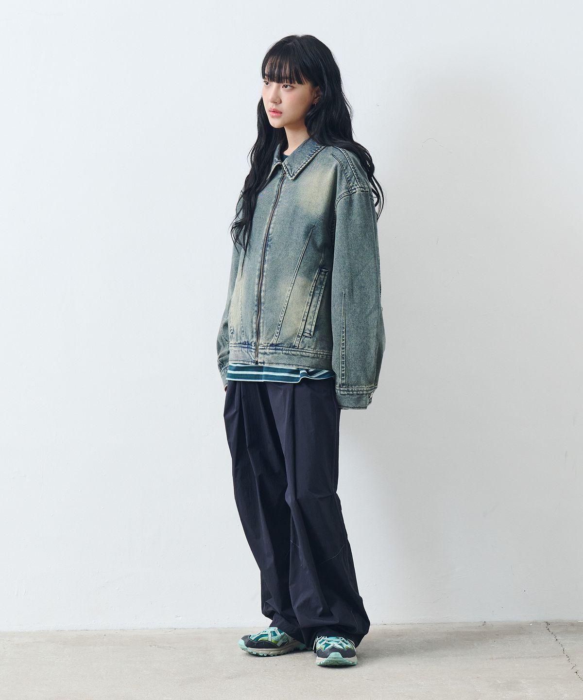 논타입(NONTYPE) WASHED DENIM BLOUSON (INDIGO)