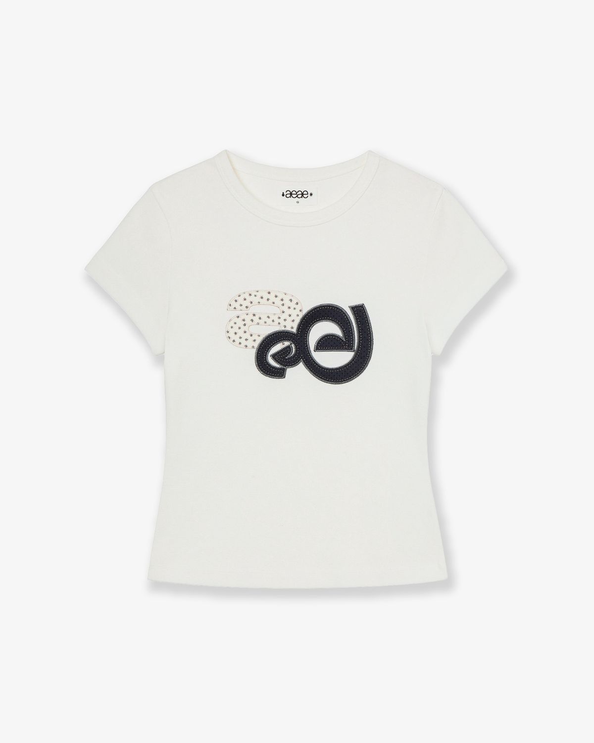 에이이에이이(AEAE) APPLIQUE FLOWER LOGO TEE [WHITE]