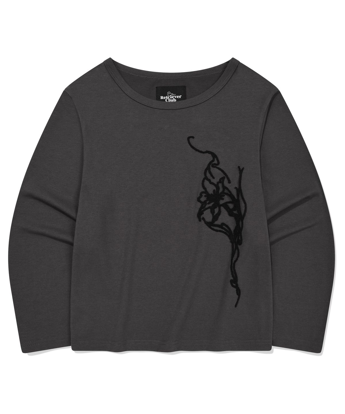 리트리버클럽(RETRIEVER CLUB) FLOWER CUT SLEEVE [CHARCOAL GRAY]