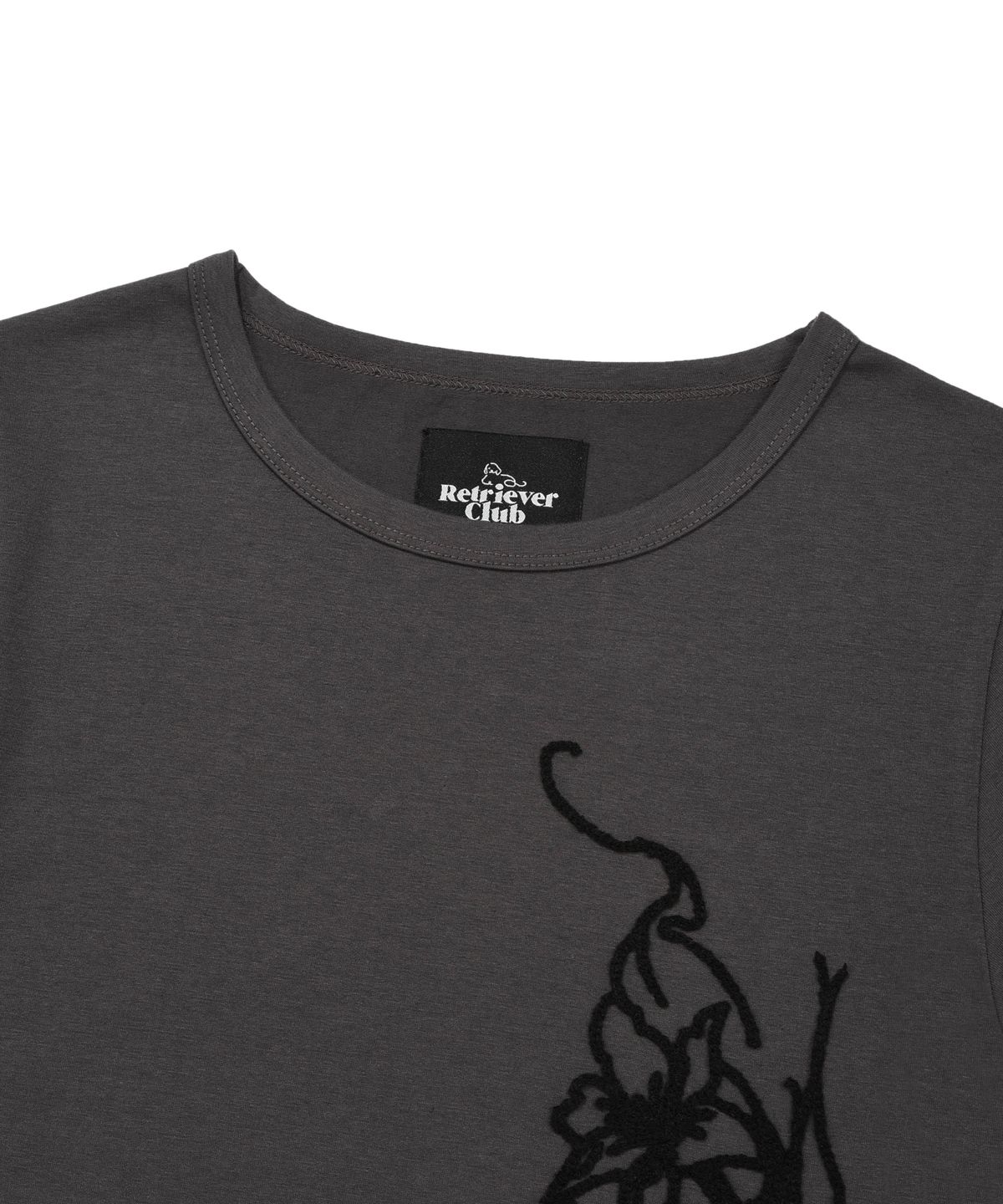 리트리버클럽(RETRIEVER CLUB) FLOWER CUT SLEEVE [CHARCOAL GRAY]