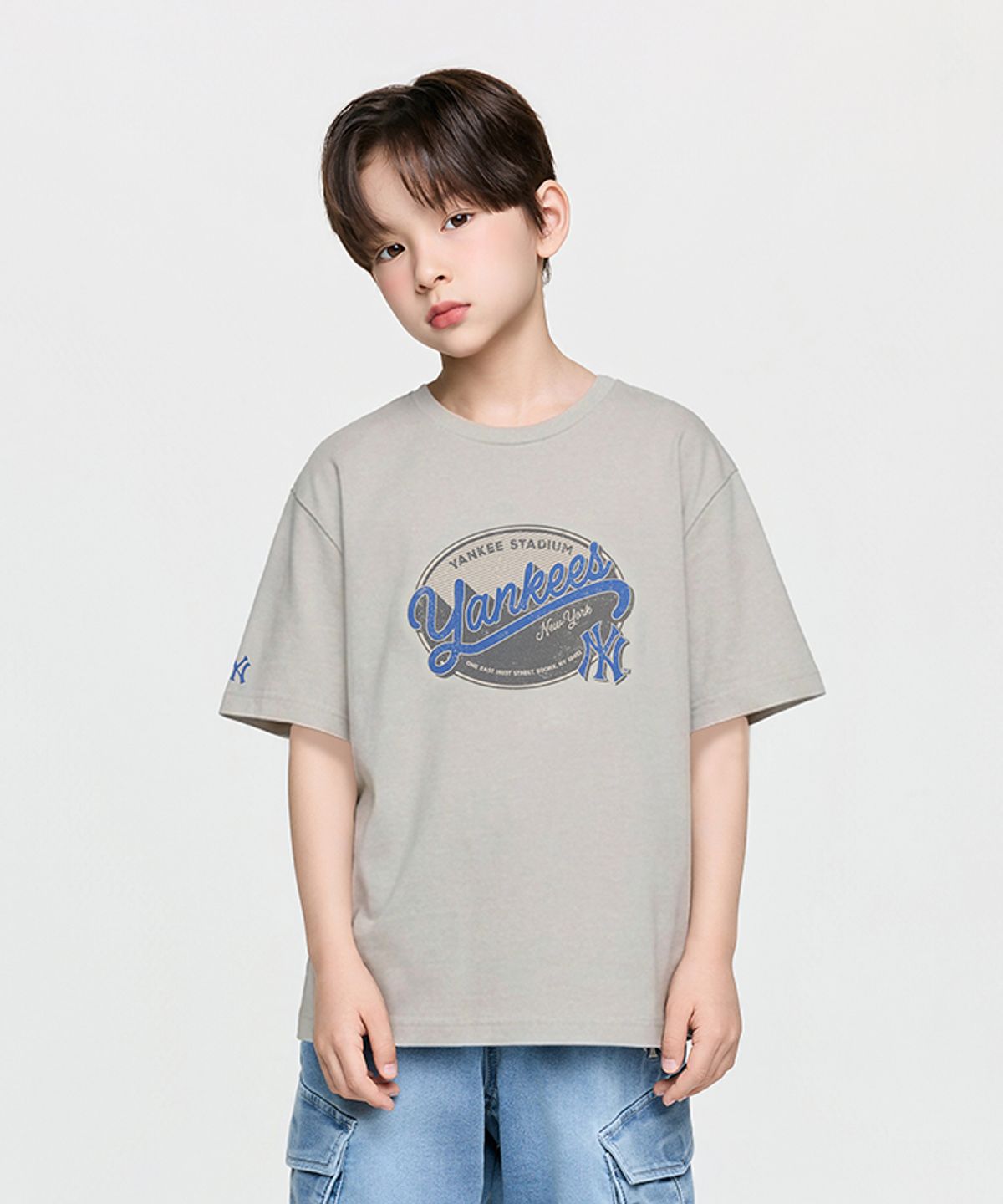 엠엘비 키즈(MLB KIDS) 스트릿 베이직 빈티지 아트웍 티셔츠 NY (Mg.Cream)