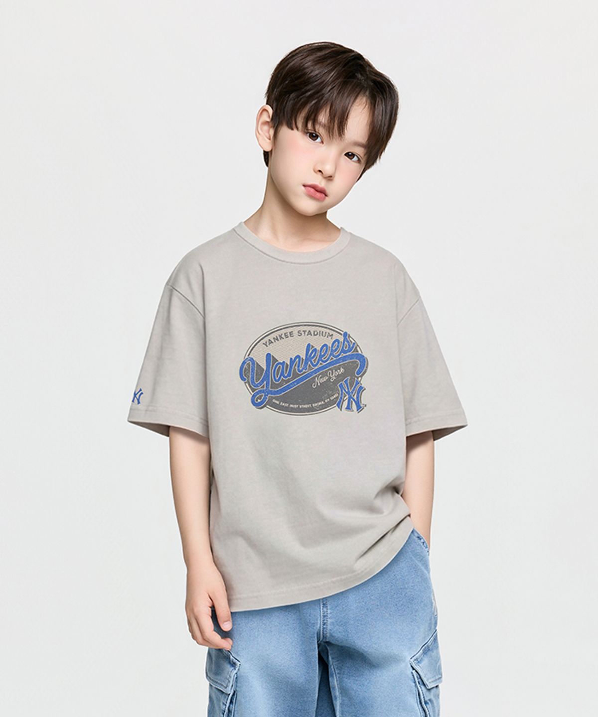 엠엘비 키즈(MLB KIDS) 스트릿 베이직 빈티지 아트웍 티셔츠 NY (Mg.Cream)