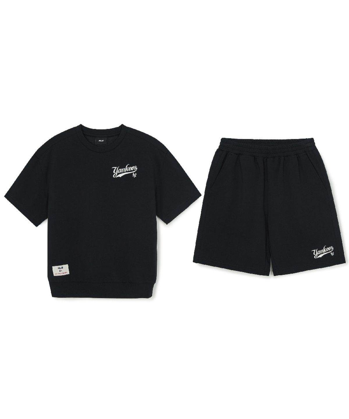 엠엘비 키즈(MLB KIDS) 스포티브 베이직 오버핏 반팔 세트 NY (Black)