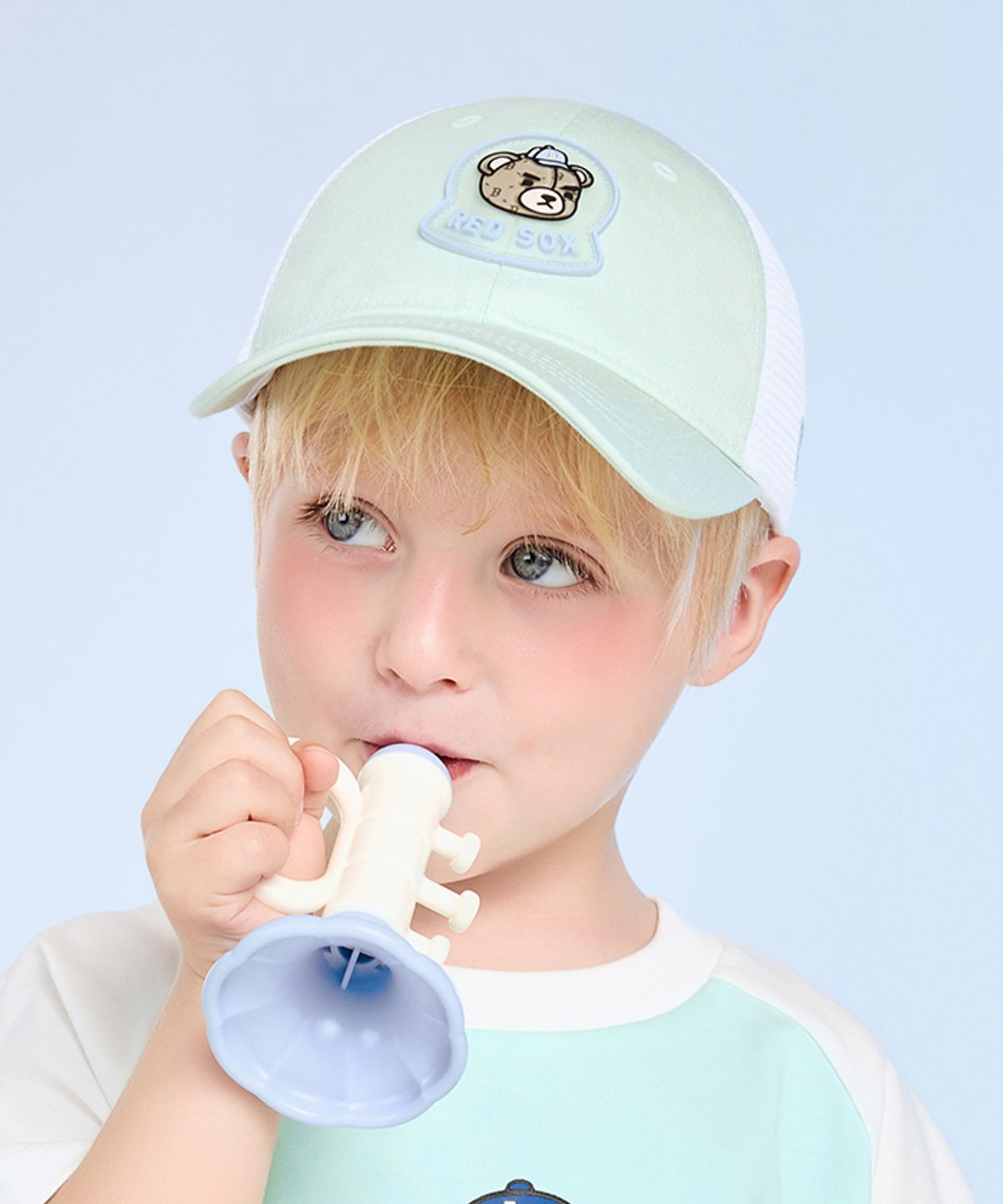 엠엘비 키즈(MLB KIDS) 메가베어 와펜 메쉬캡 BOS (L.Mint)