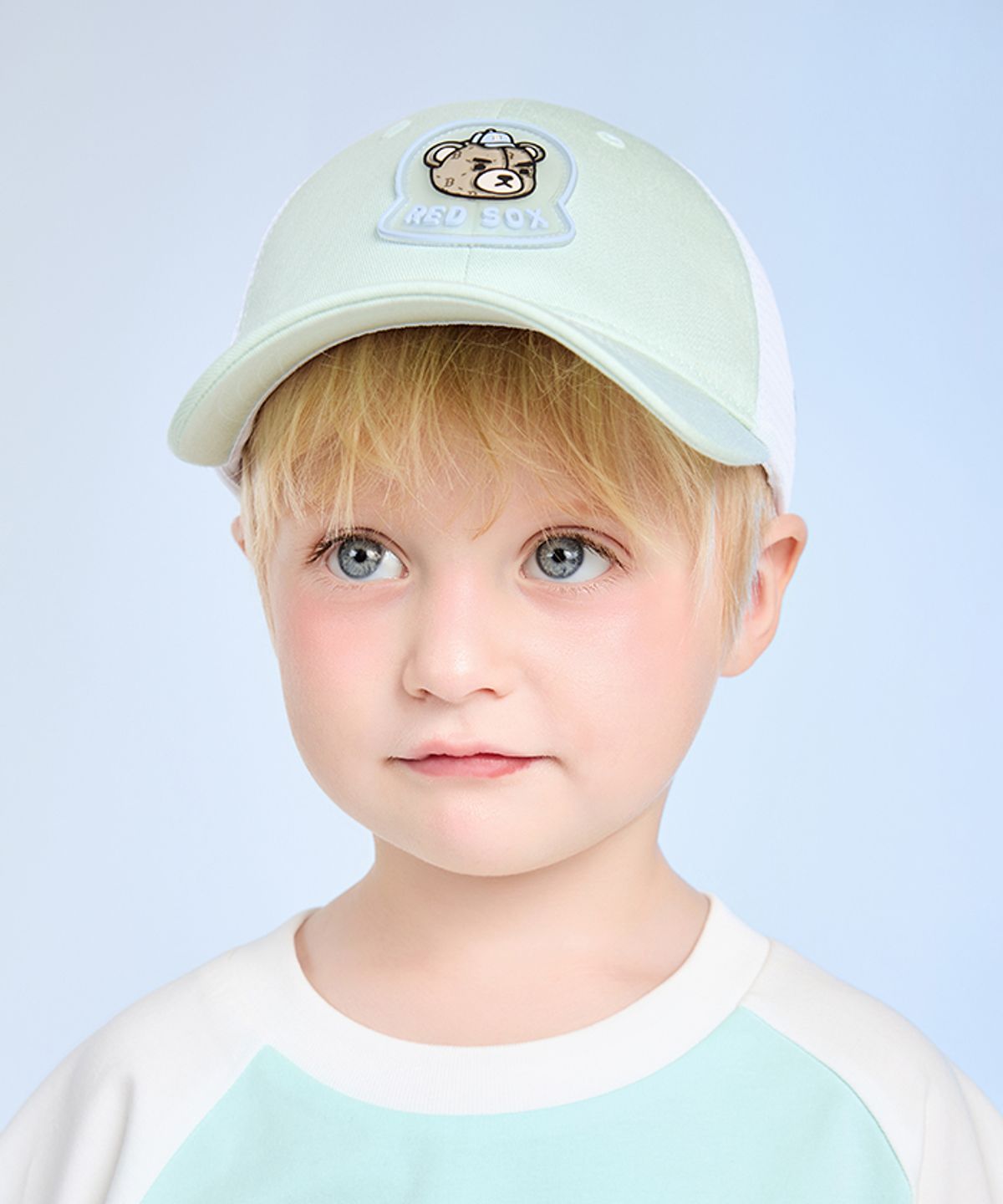 엠엘비 키즈(MLB KIDS) 메가베어 와펜 메쉬캡 BOS (L.Mint)