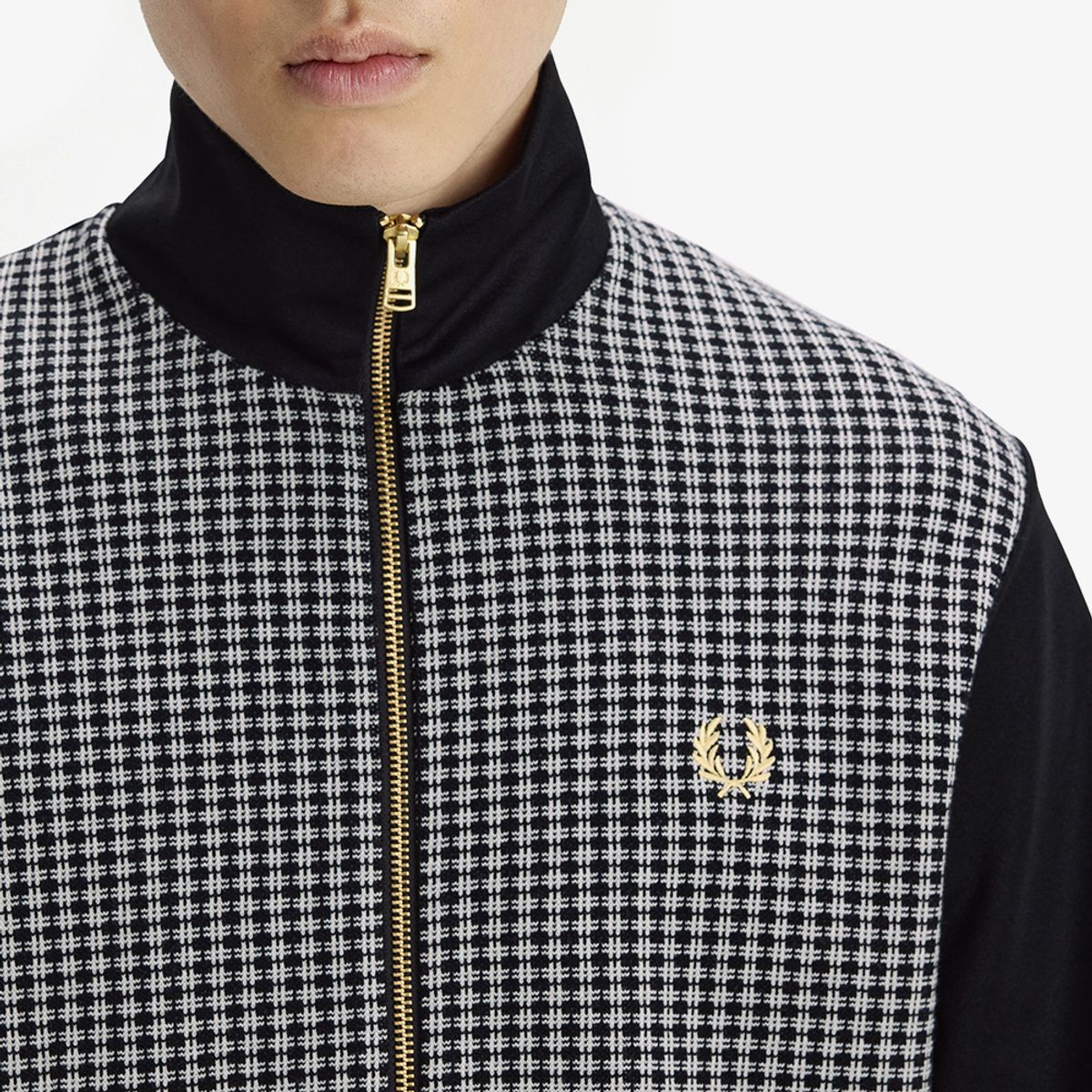 프레드페리(FRED PERRY) [Sharp] 니트 프론트 트랙 재킷 - 블랙 AFPM2612303-102
