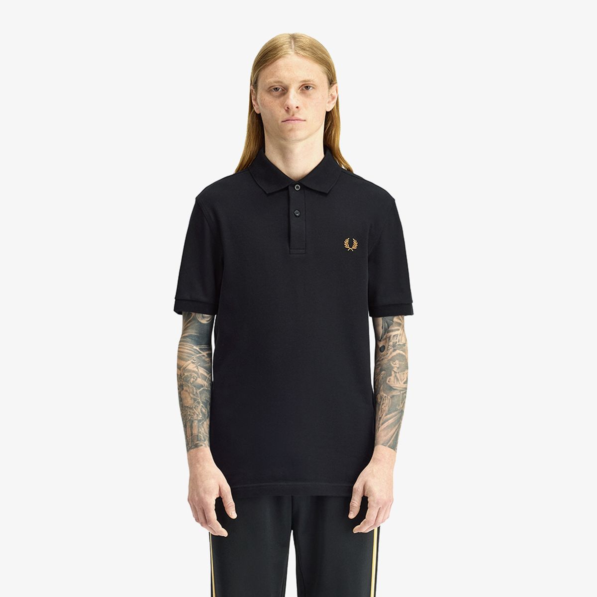 프레드페리(FRED PERRY) [M6000] 플레인 프레드페리 셔츠 - 블랙/다크카라멜 AFPM2616000-N60