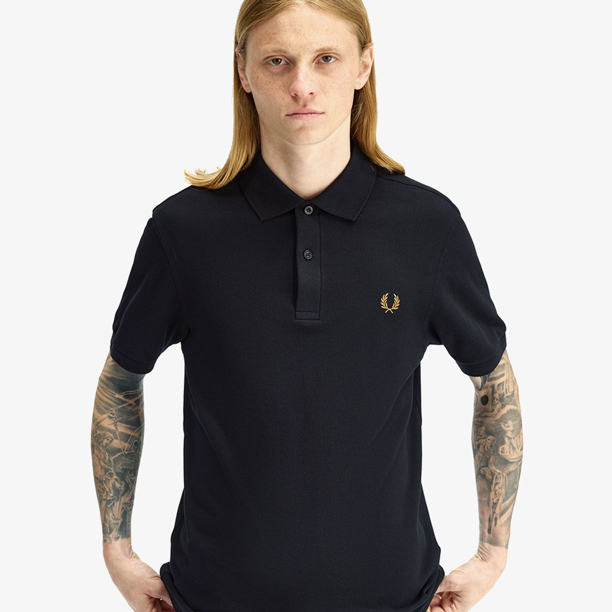 프레드페리(FRED PERRY) [M6000] 플레인 프레드페리 셔츠 - 블랙/다크카라멜 AFPM2616000-N60
