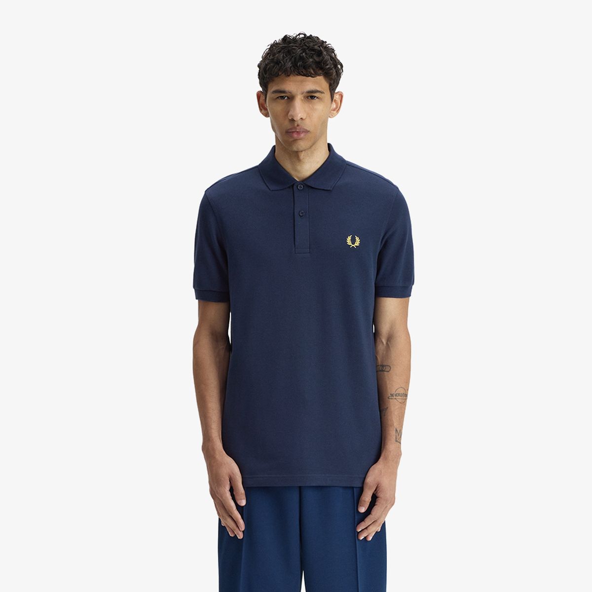프레드페리(FRED PERRY) [M6000] 플레인 프레드페리 셔츠 - 테니스블루/레몬발리 AFPM2616000-02B