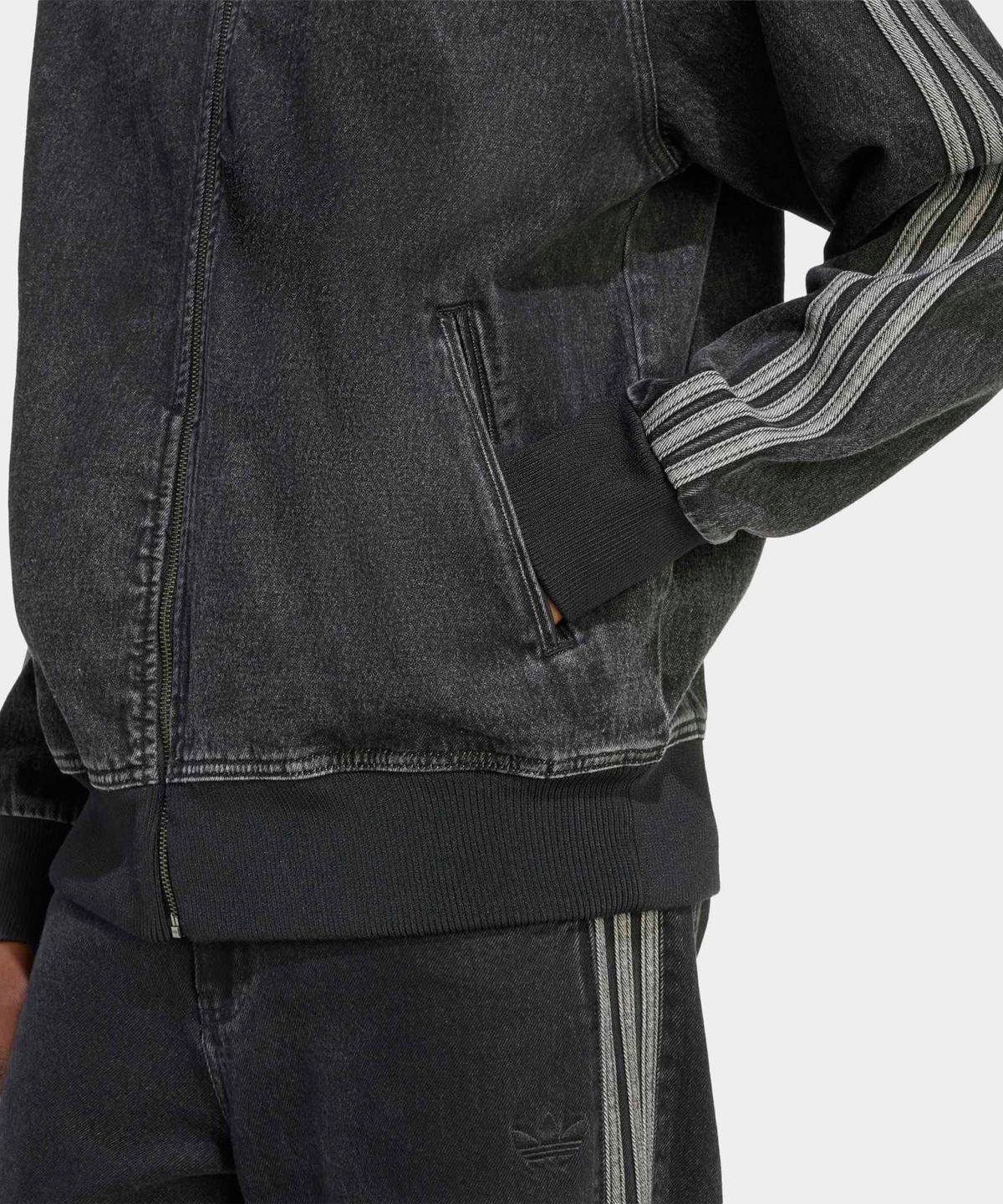 아디다스(ADIDAS) 데님 파이어버드 트랙탑 - 블랙 / KD1516