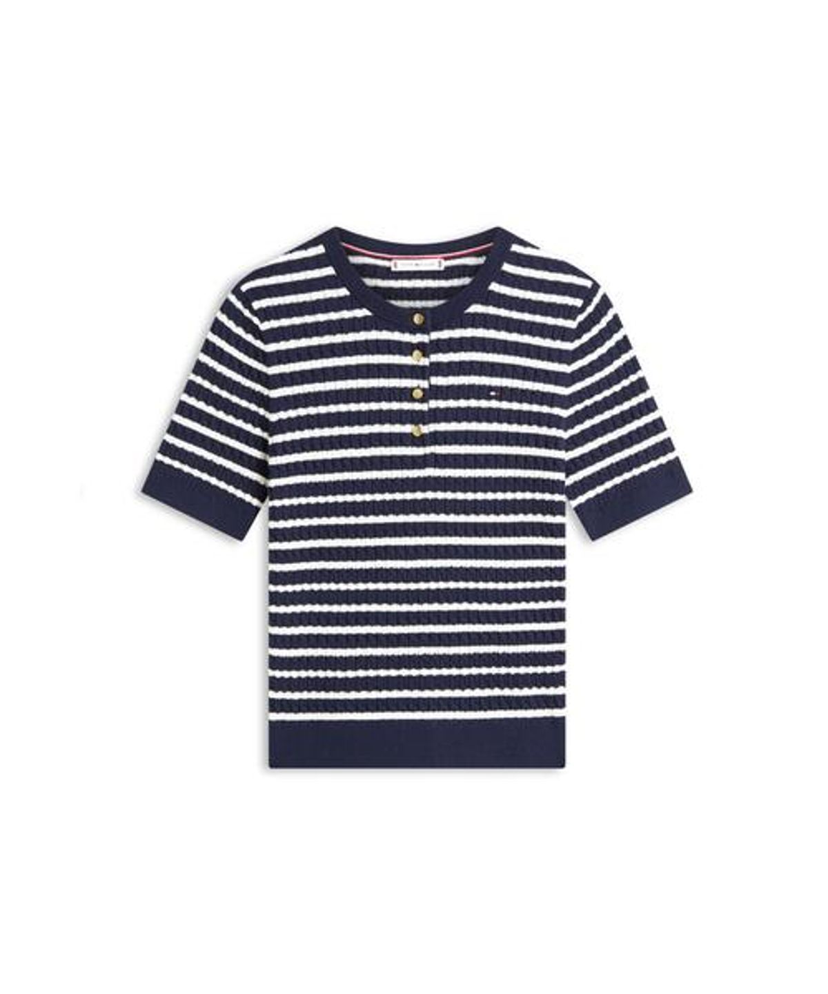 타미힐피거(TOMMY HILFIGER) 코튼 케이블 헨리넥 스웨터 (T22G1KTO063WT10A5)