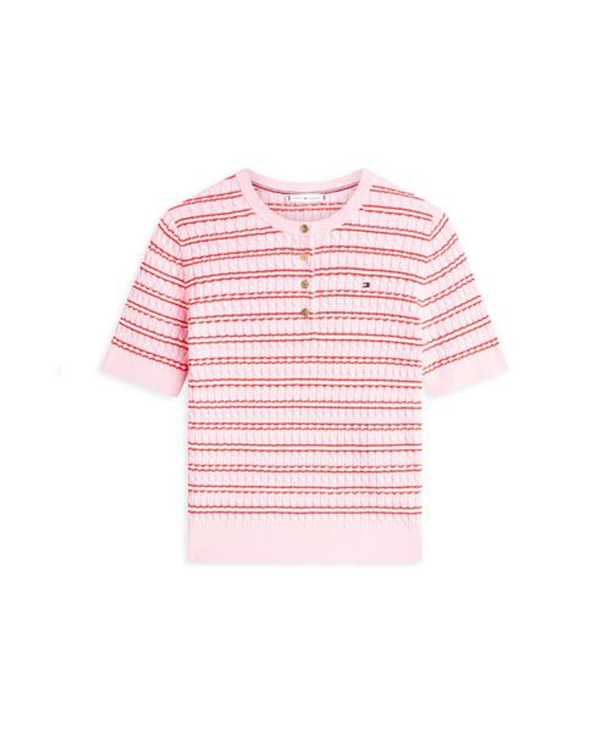 타미힐피거(TOMMY HILFIGER) 코튼 케이블 헨리넥 스웨터 (T22G1KTO063WT10D3)