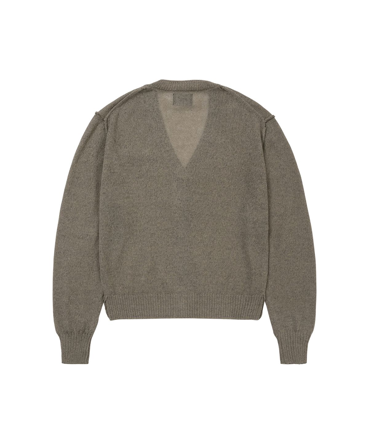 웰빙익스프레스(WELLBEING EXPRESS) Logo Patch Hairy Cardigan Warm Grey