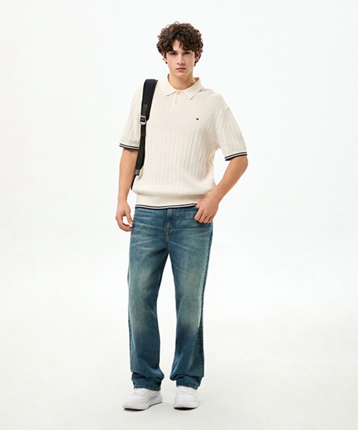 타미힐피거(TOMMY HILFIGER) 케이블 폴로 스웨터 (T12G3KPN220MT2Z00)