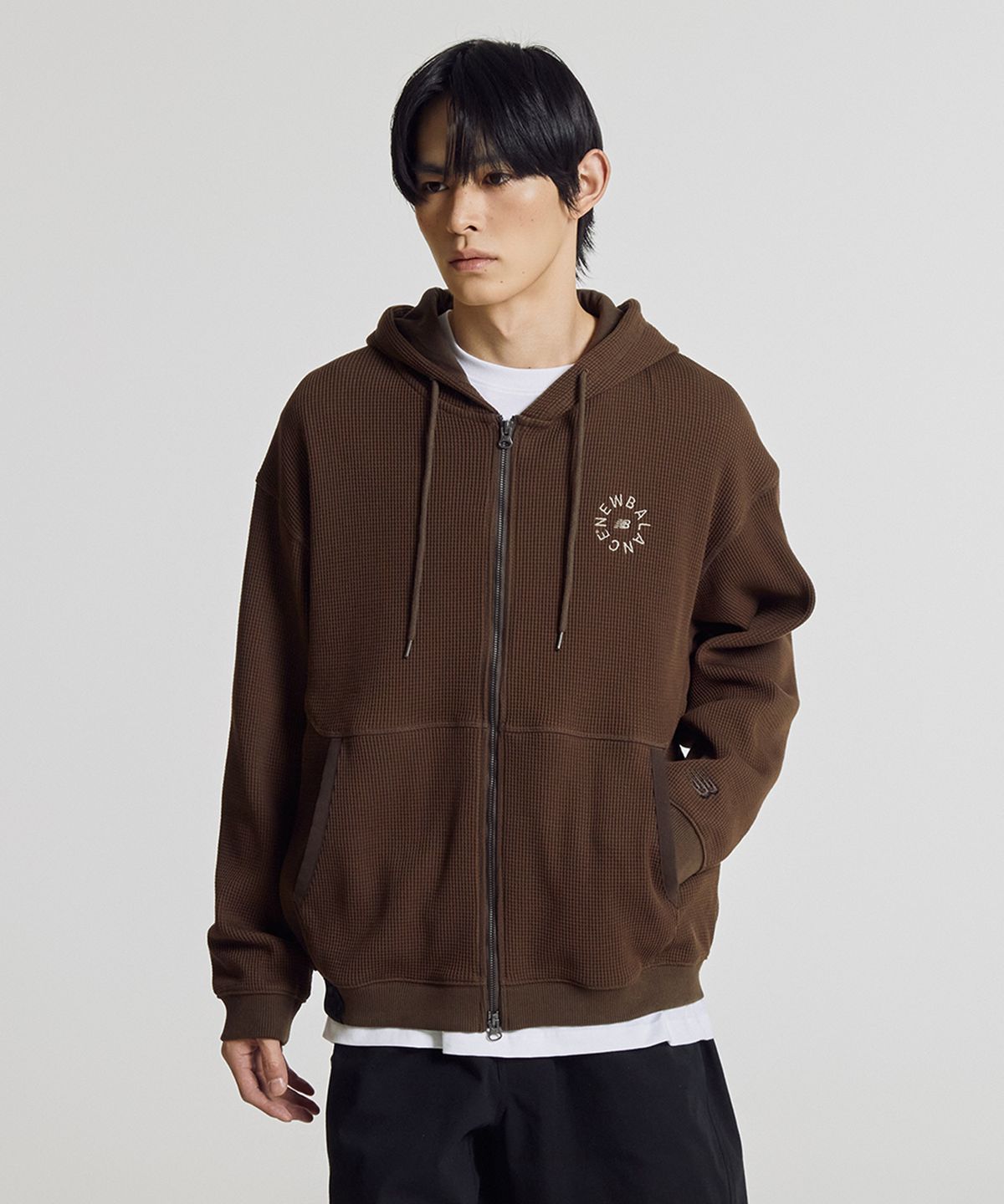 뉴발란스(NEW BALANCE) NBMDG21323 / UNI 740 Shifted 와플 후드집업 (BROWN)
