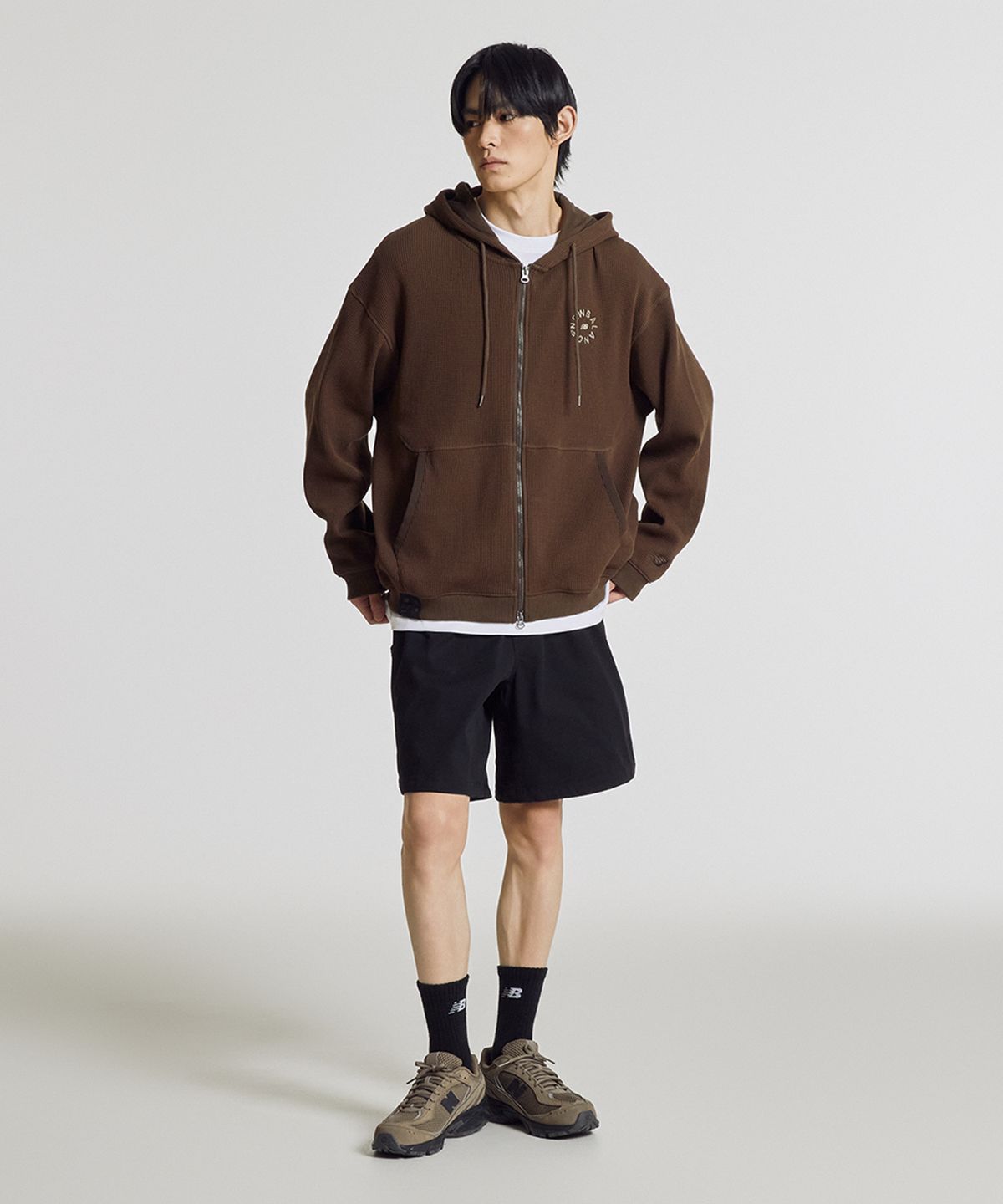 뉴발란스(NEW BALANCE) NBMDG21323 / UNI 740 Shifted 와플 후드집업 (BROWN)